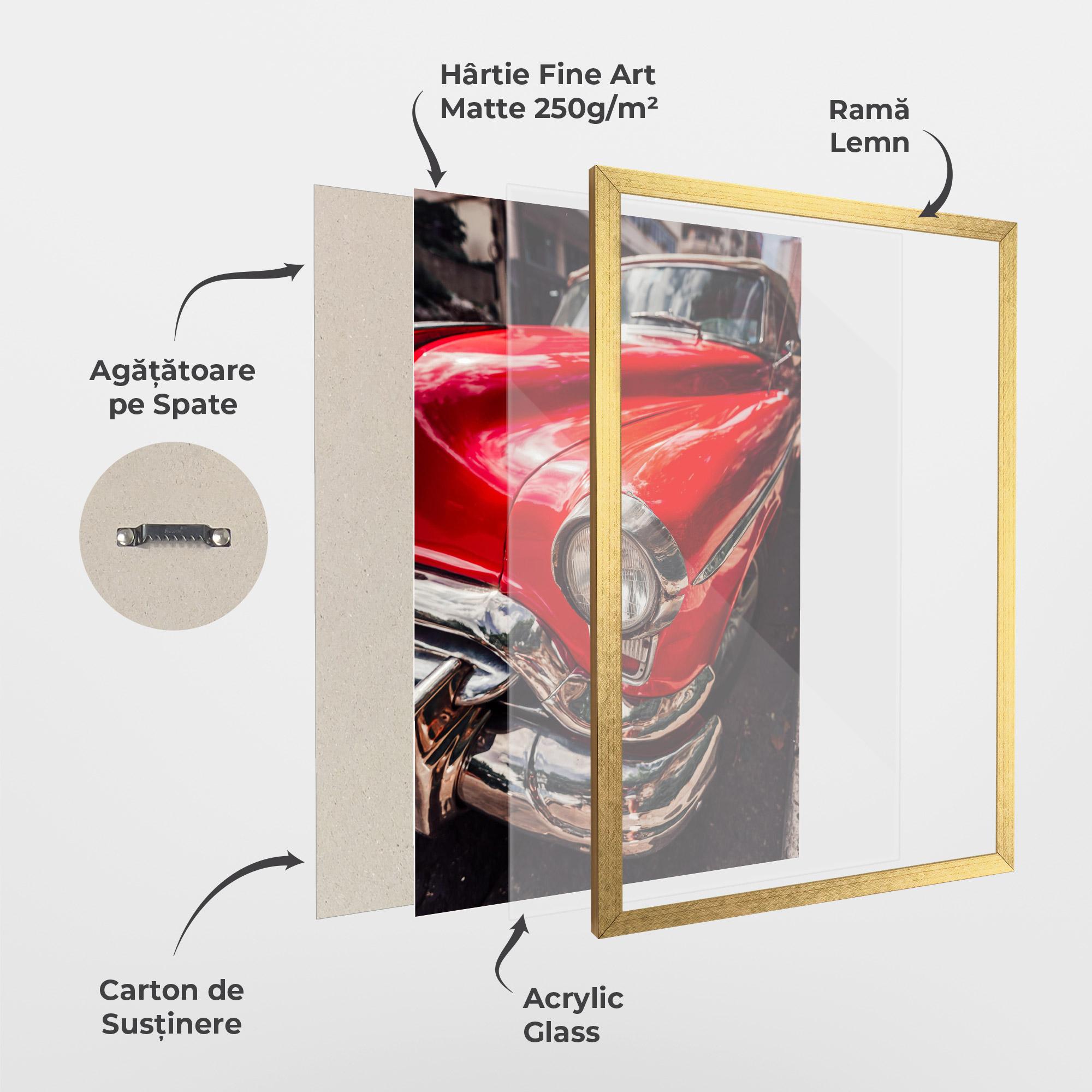Poster Înrămat Shiny Old Car mockup 1