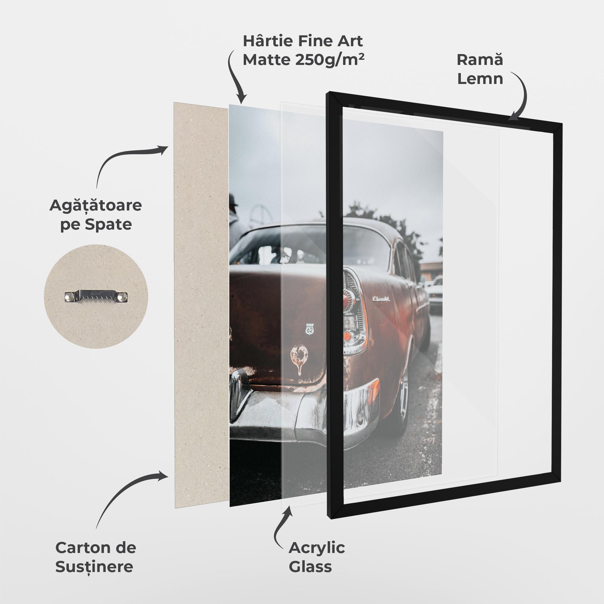 Poster Înrămat Car Old Brown mockup 1