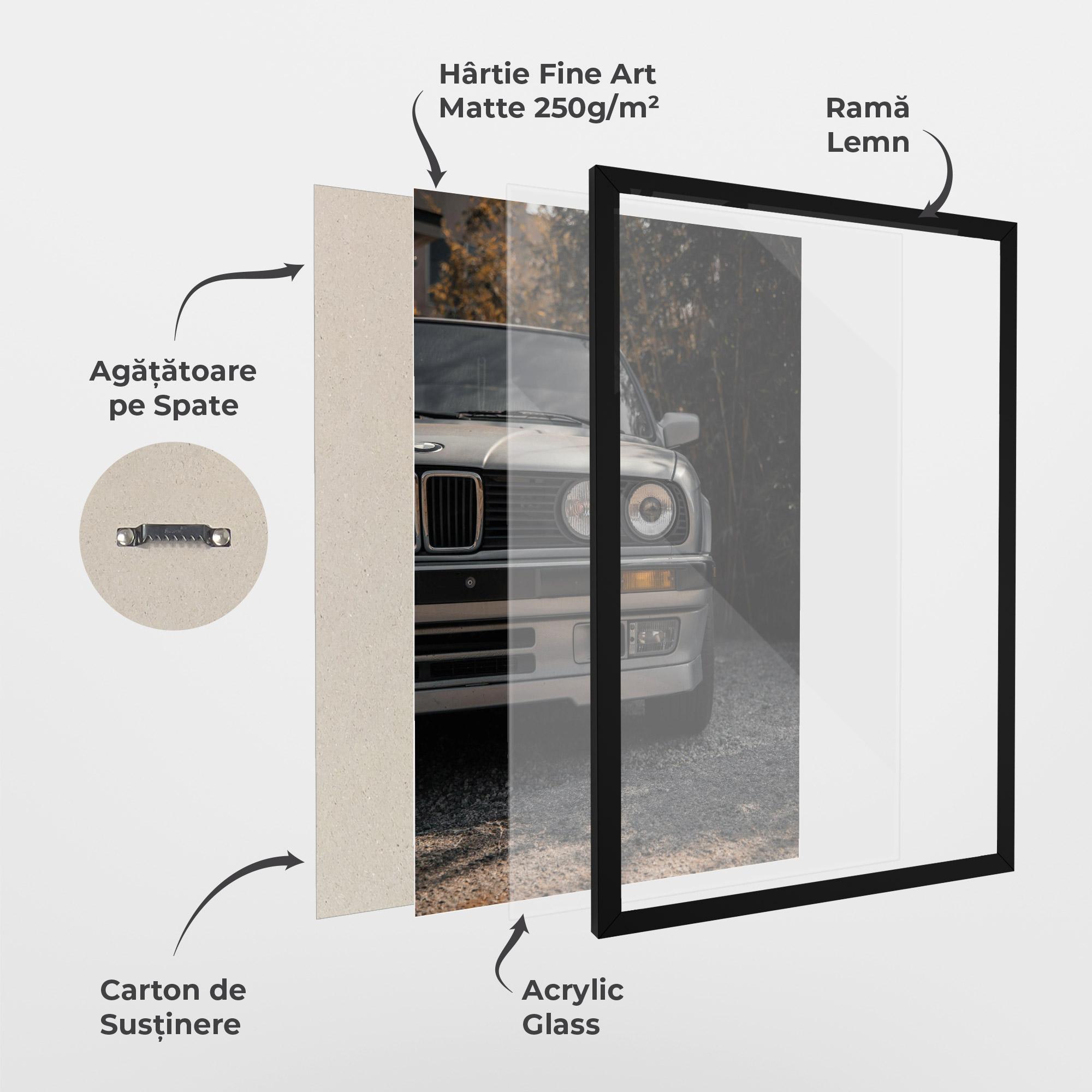 Poster Înrămat Old Bmw Car mockup 1