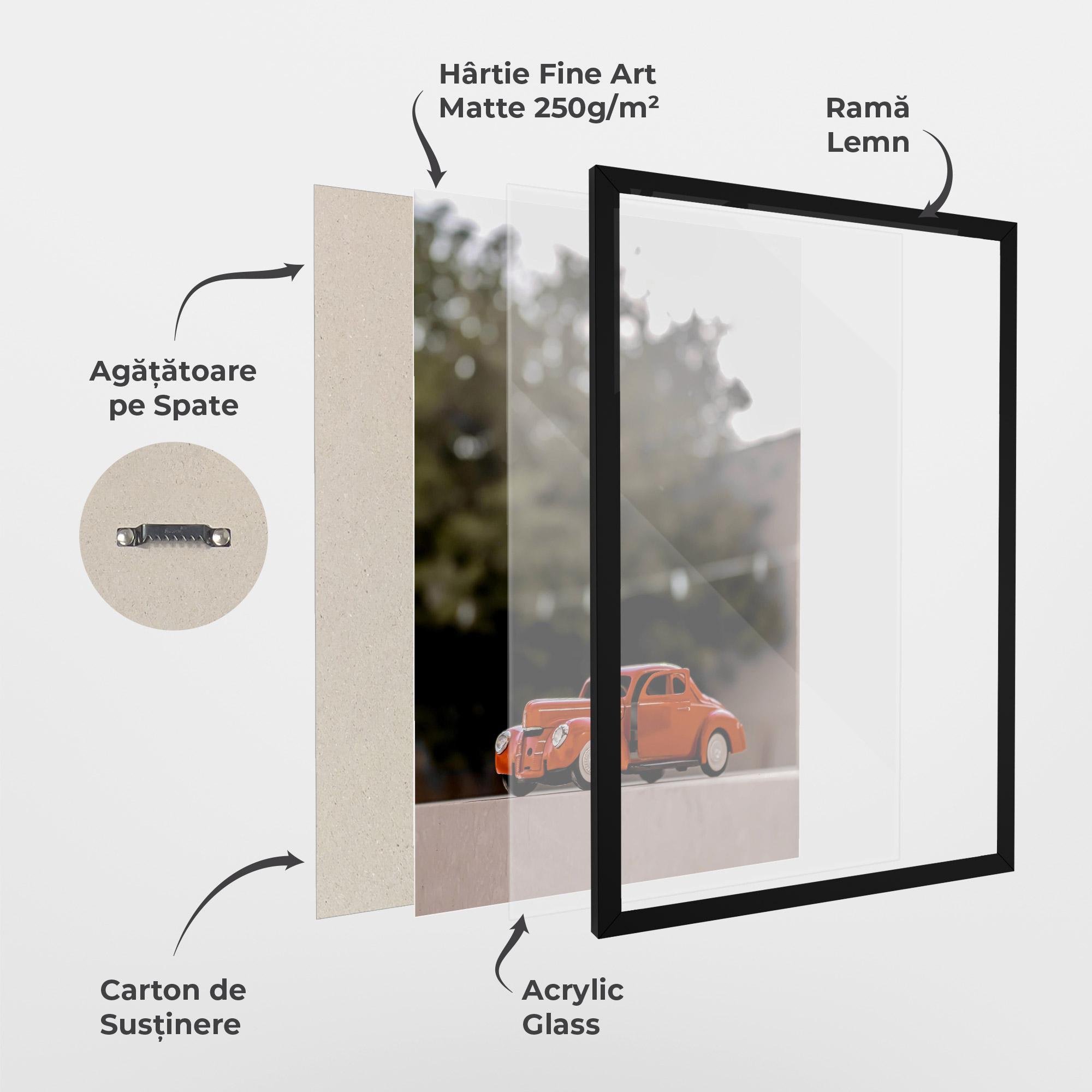 Poster Înrămat Orange Toy Car mockup 1