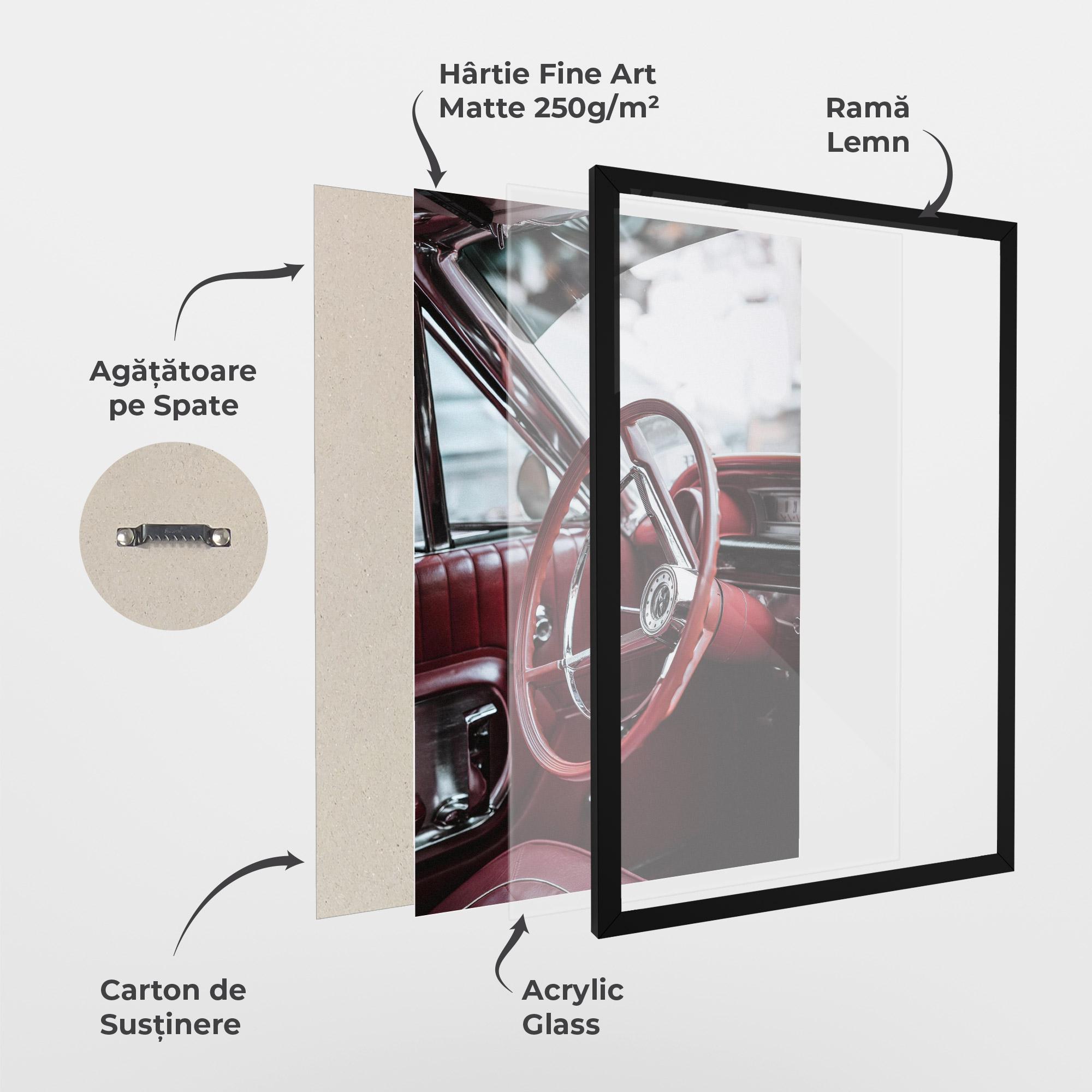 Poster Înrămat Red Steering Wheel mockup 1