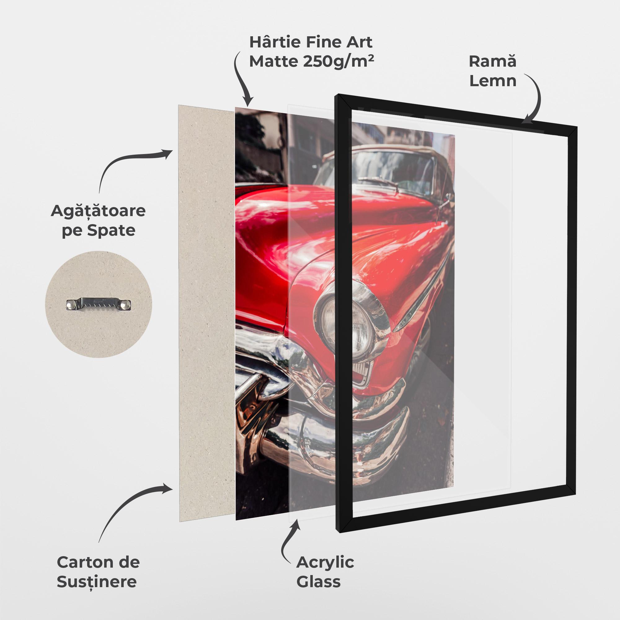 Poster Înrămat Shiny Old Car mockup 1