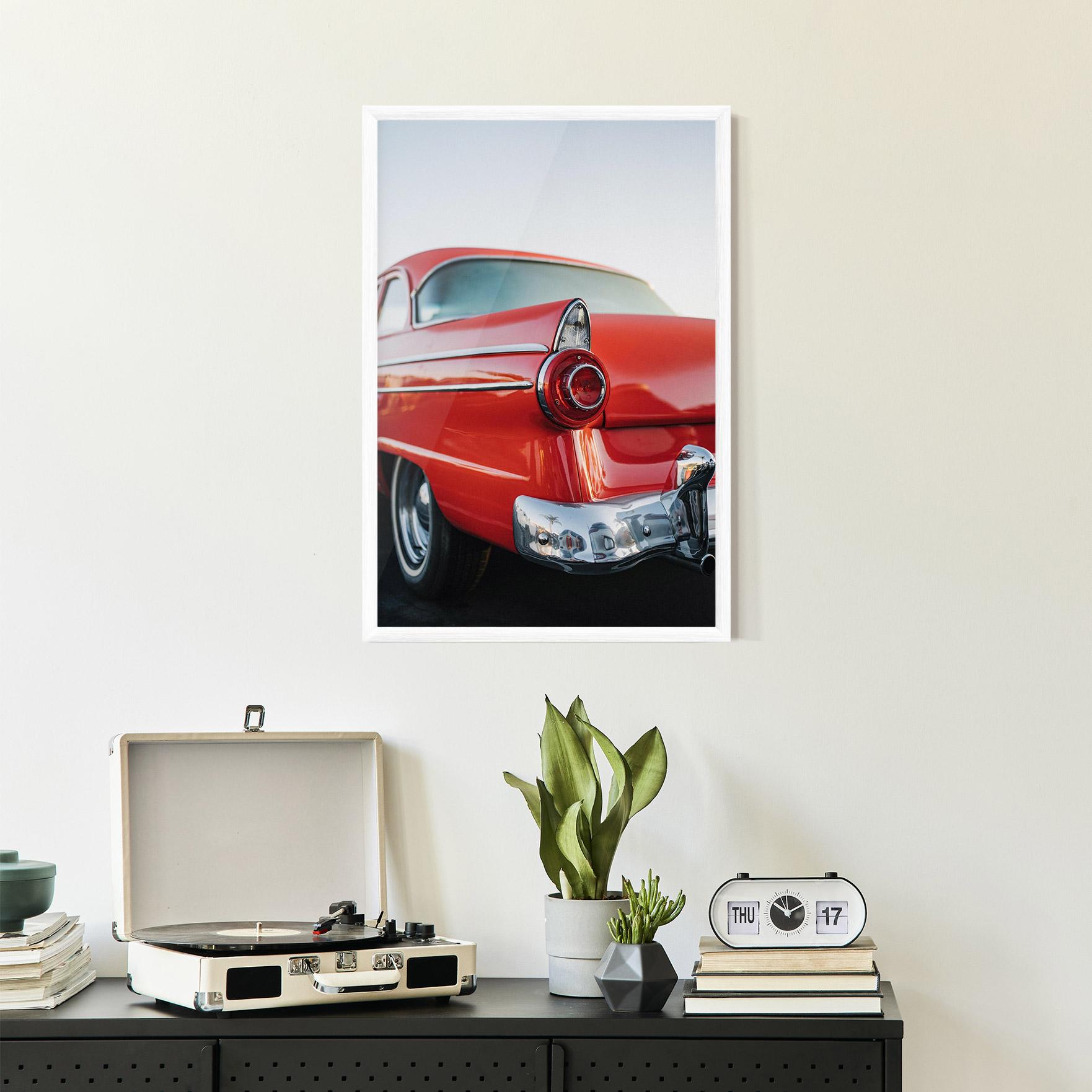 Poster Înrămat Car Classic Red mockup 2