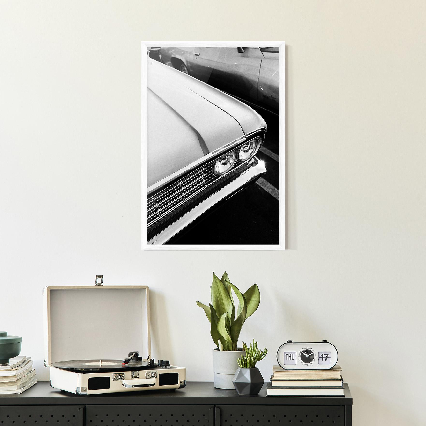 Poster Înrămat Grey Vintage Car mockup 2