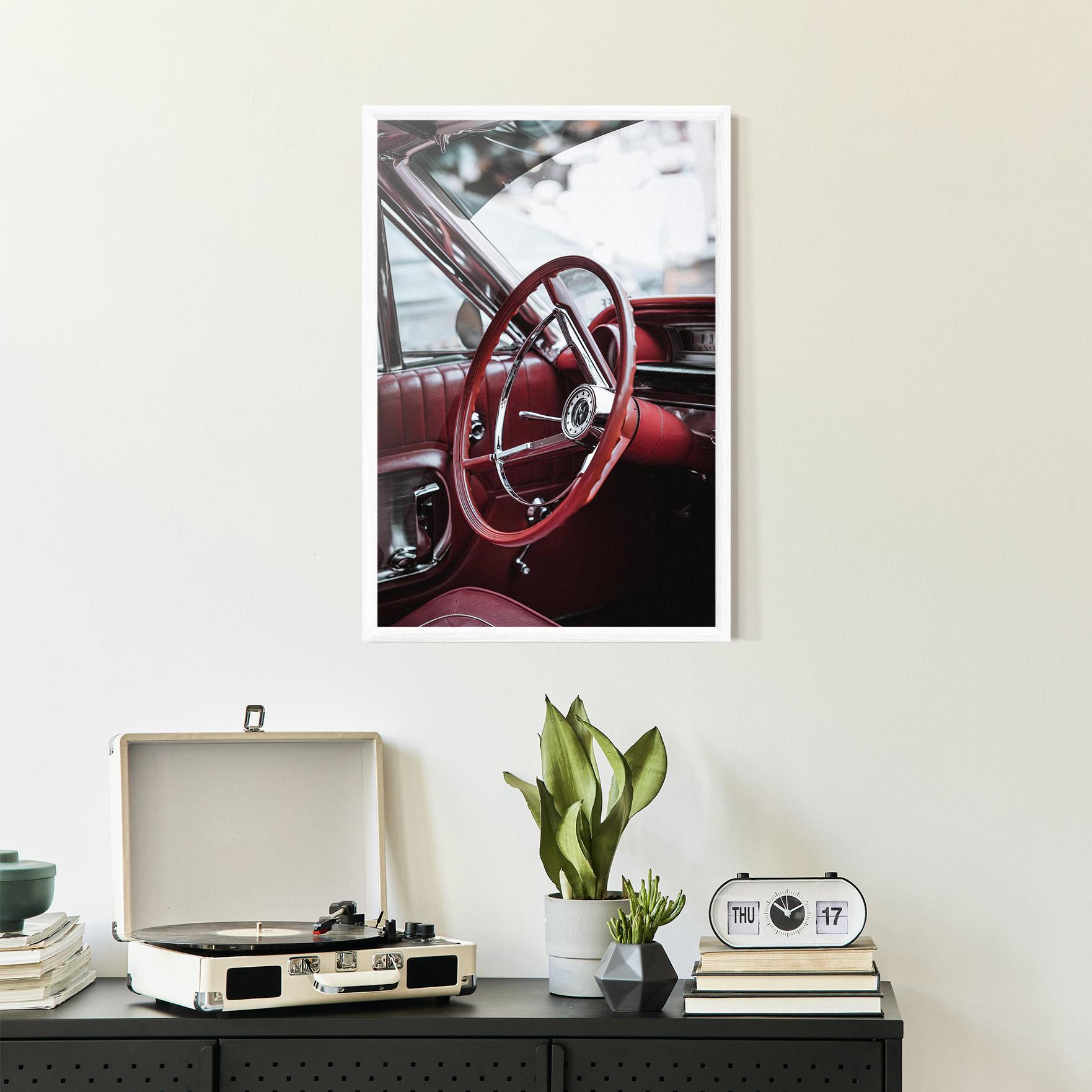 Poster Înrămat Red Steering Wheel mockup 2