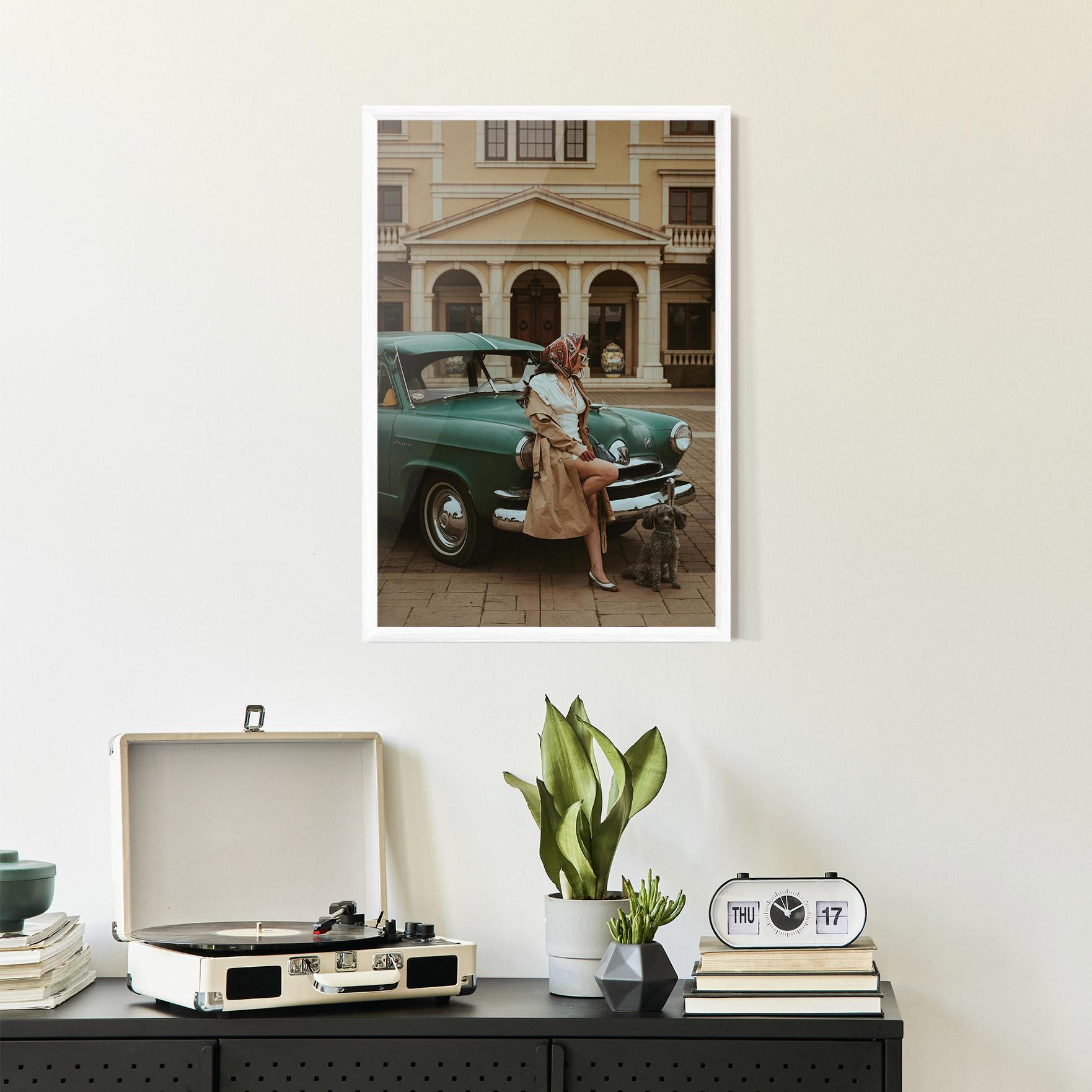 Poster Înrămat Vintage Lady Car mockup 2