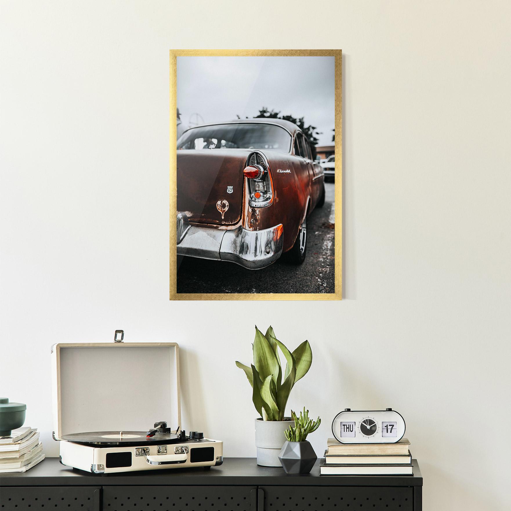 Poster Înrămat Car Old Brown mockup 2