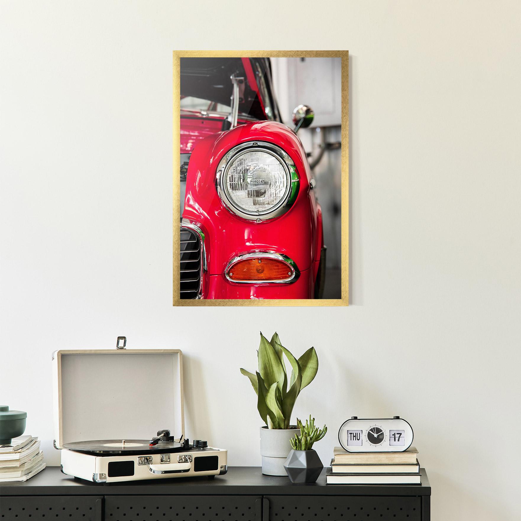 Poster Înrămat Closeup Red Car mockup 2