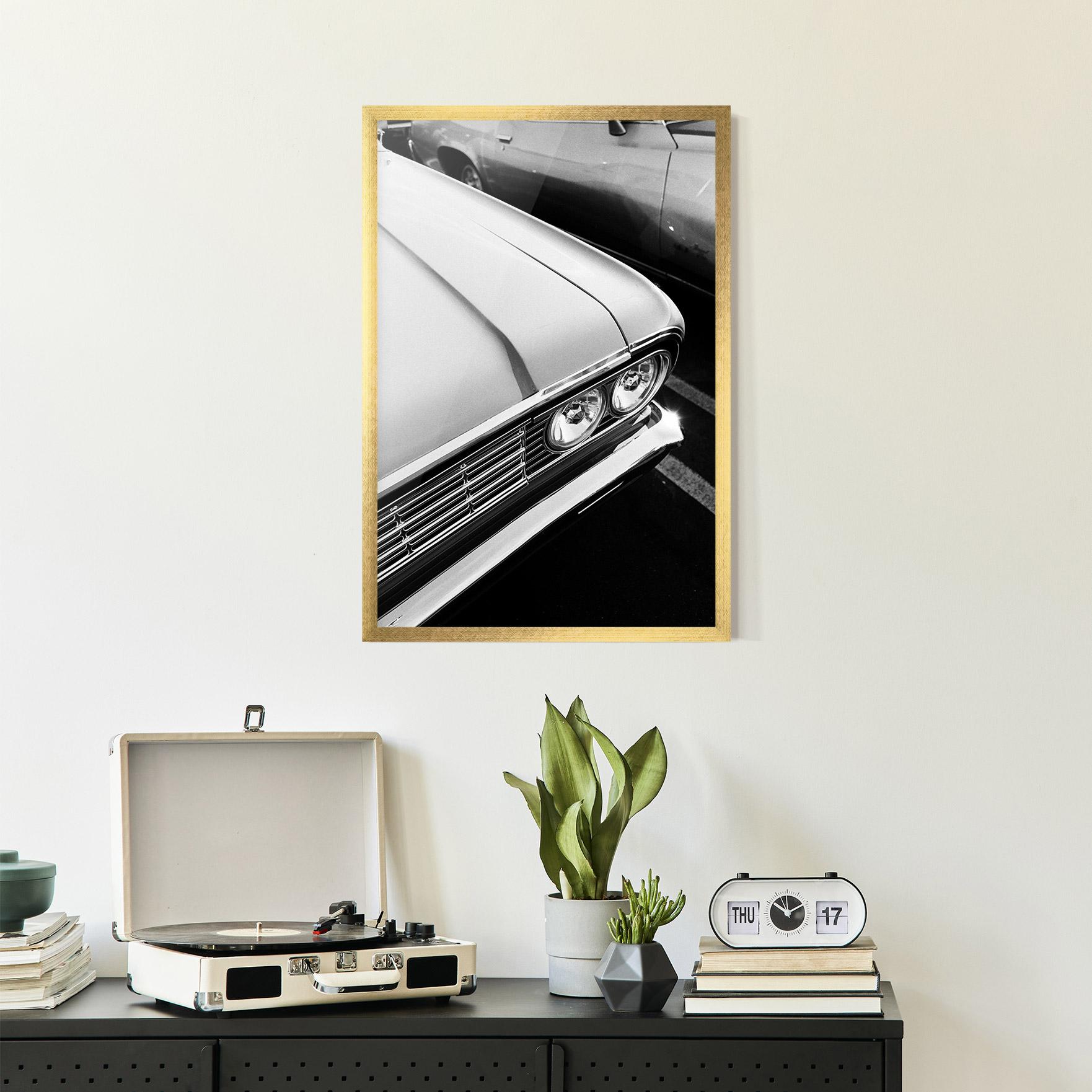 Poster Înrămat Grey Vintage Car mockup 2