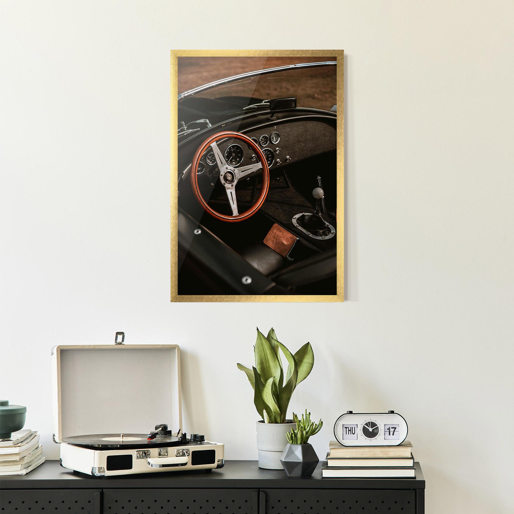 Poster Înrămat Orange Steering Wheel mockup 2