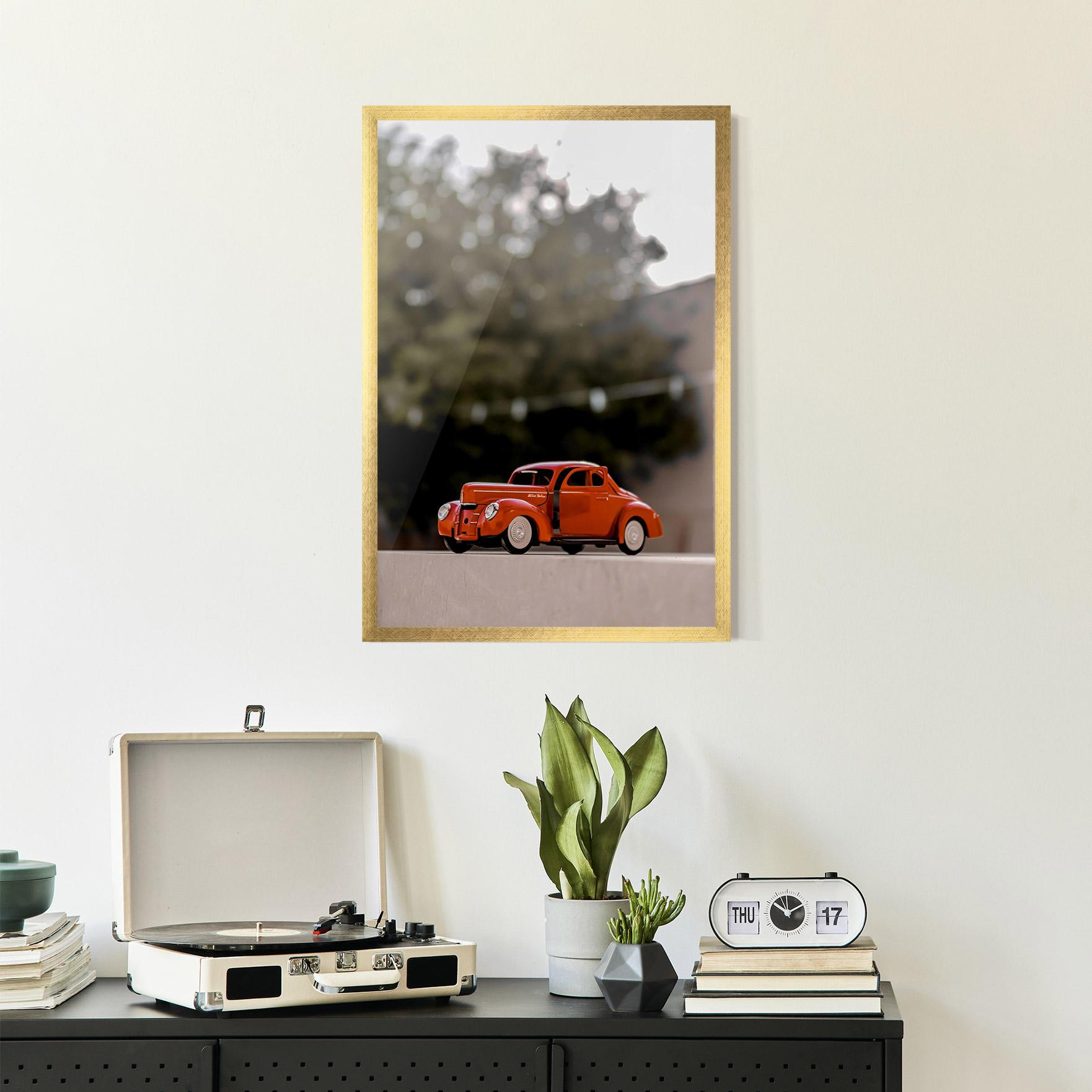 Poster Înrămat Orange Toy Car mockup 2