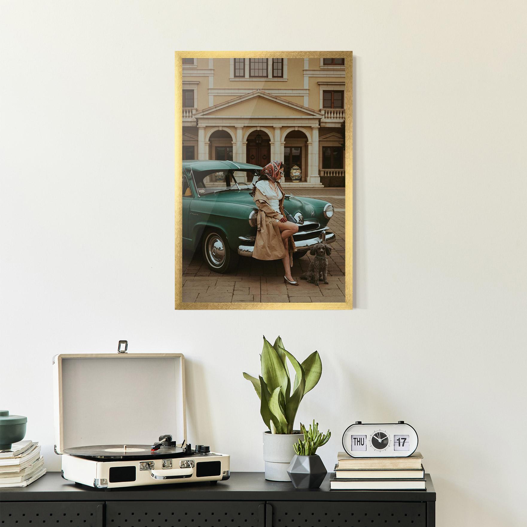 Poster Înrămat Vintage Lady Car mockup 2