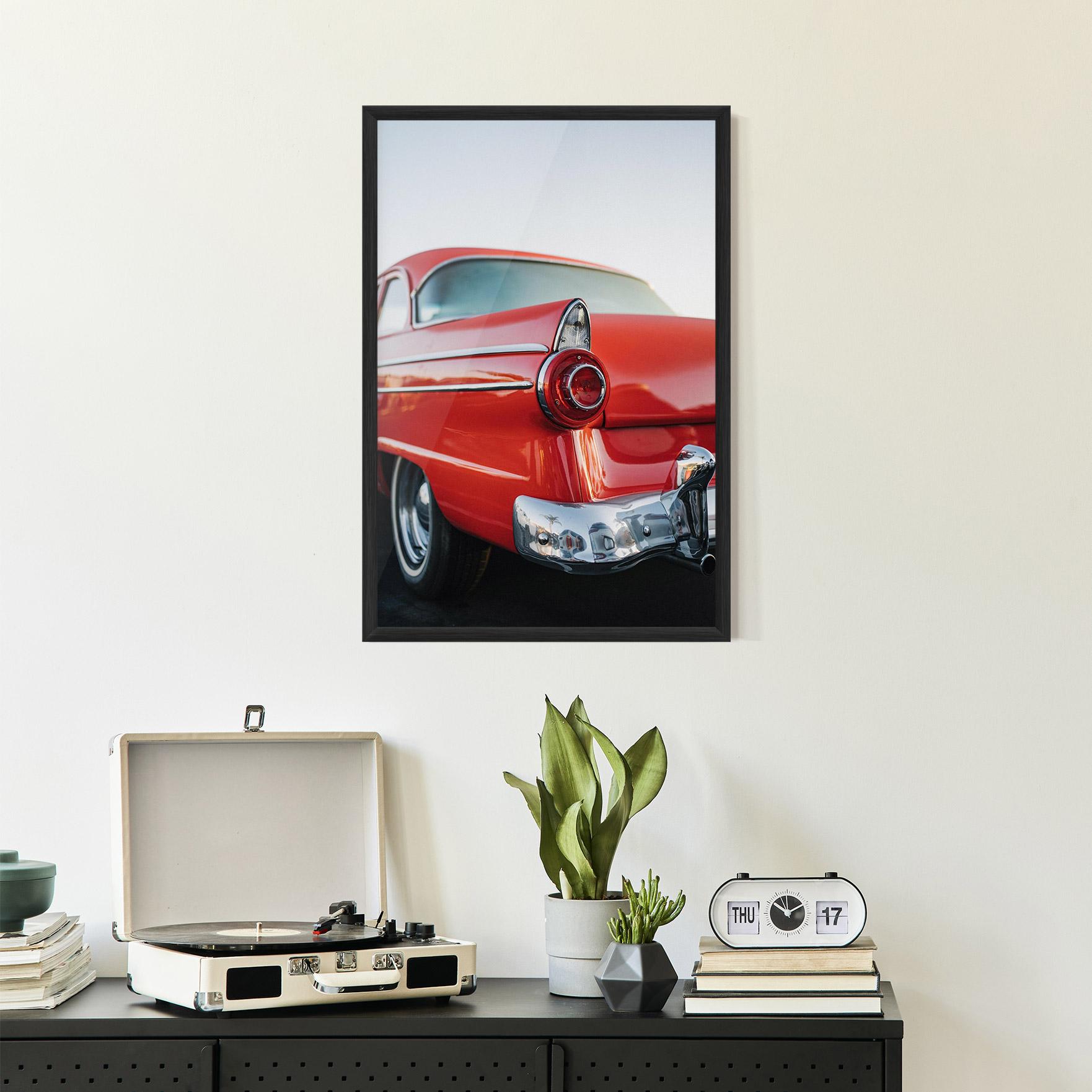 Poster Înrămat Car Classic Red mockup 2