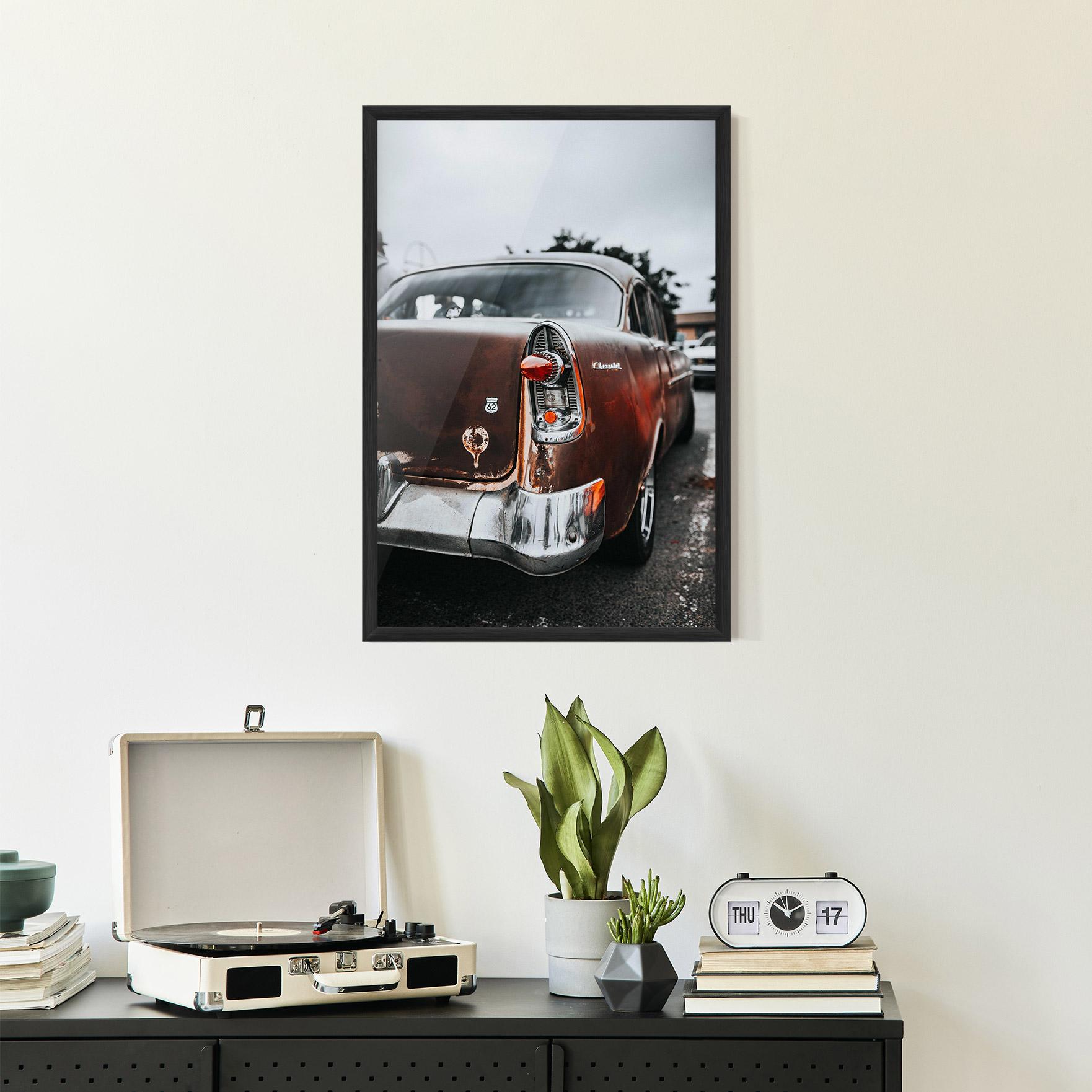 Poster Înrămat Car Old Brown mockup 2