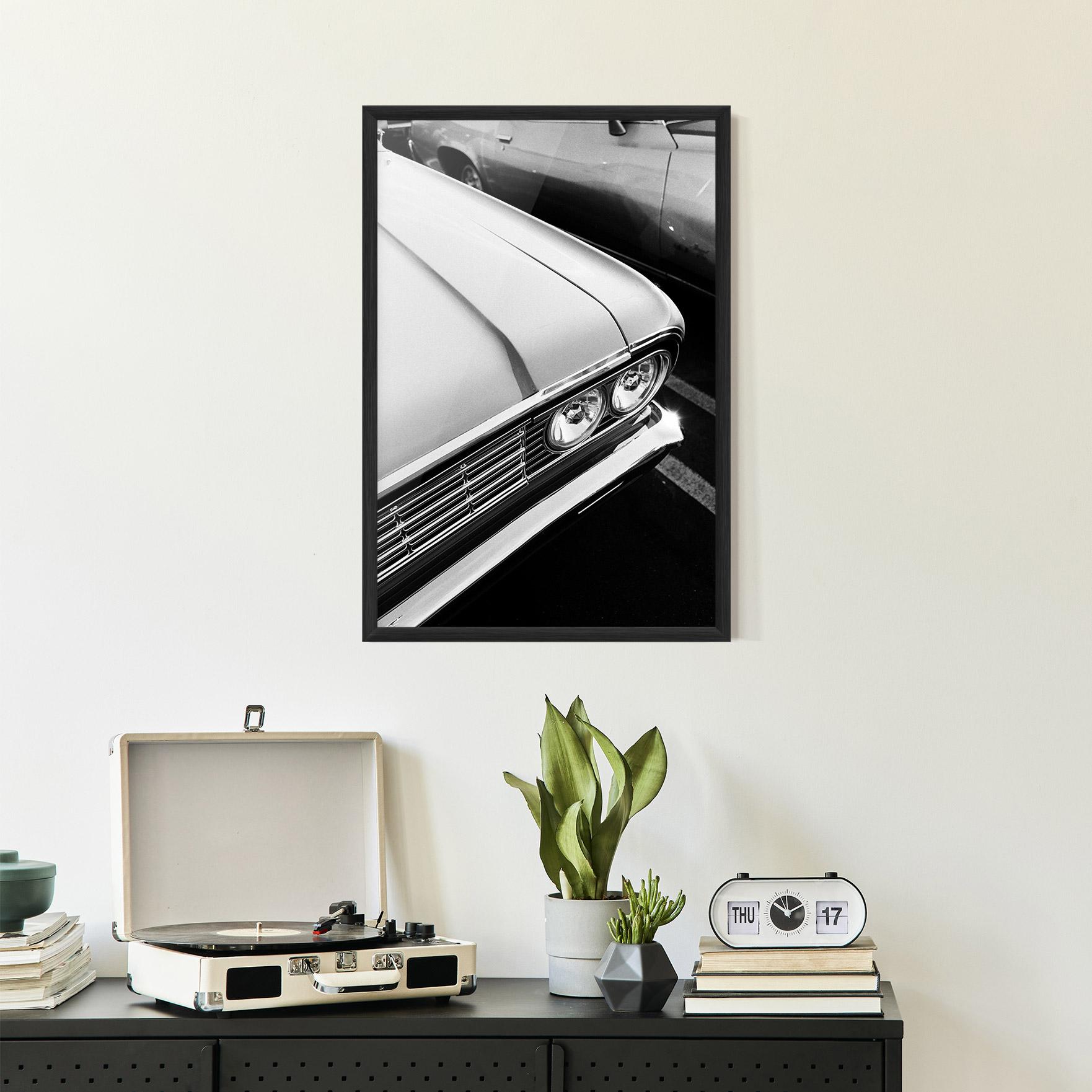 Poster Înrămat Grey Vintage Car mockup 2