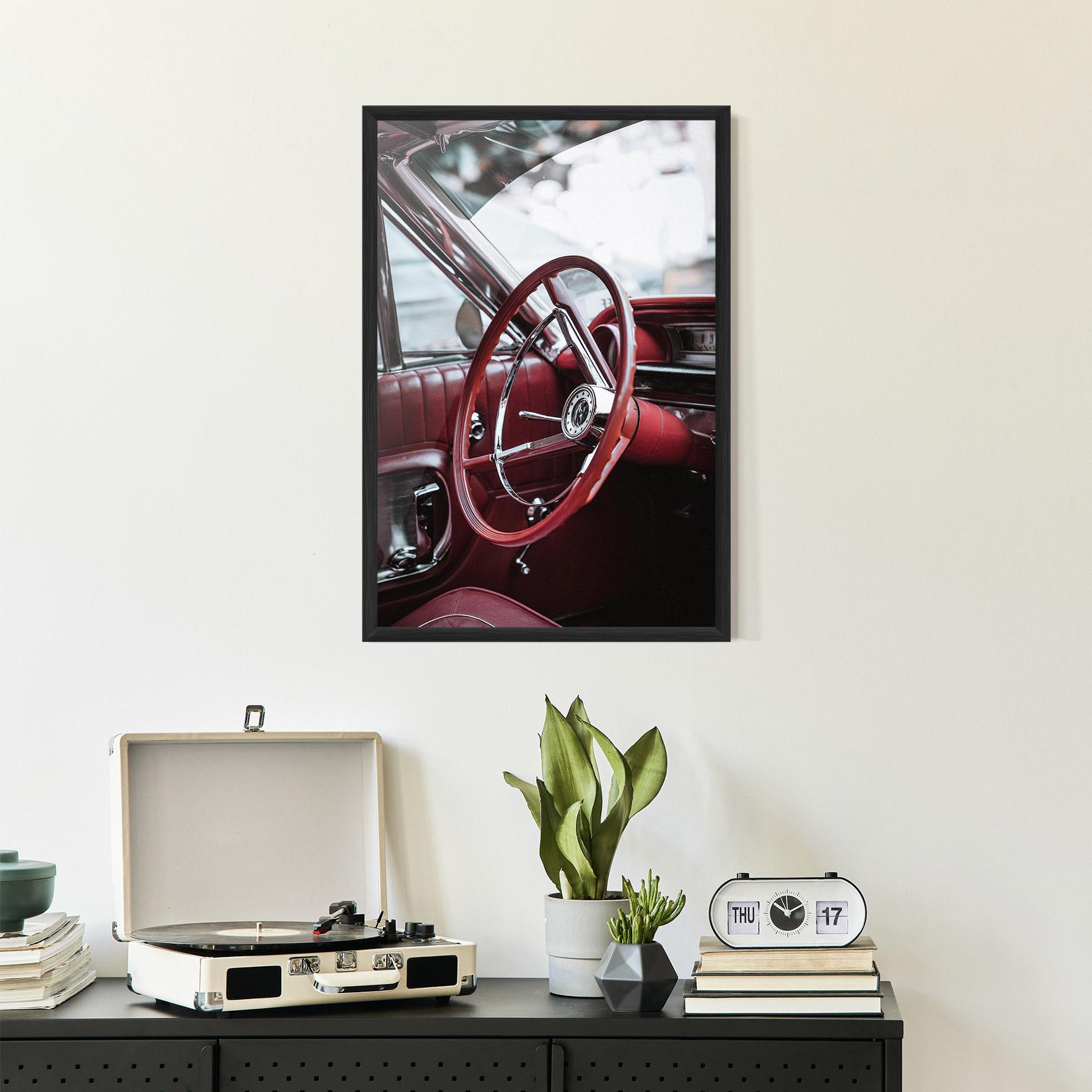 Poster Înrămat Red Steering Wheel mockup 2