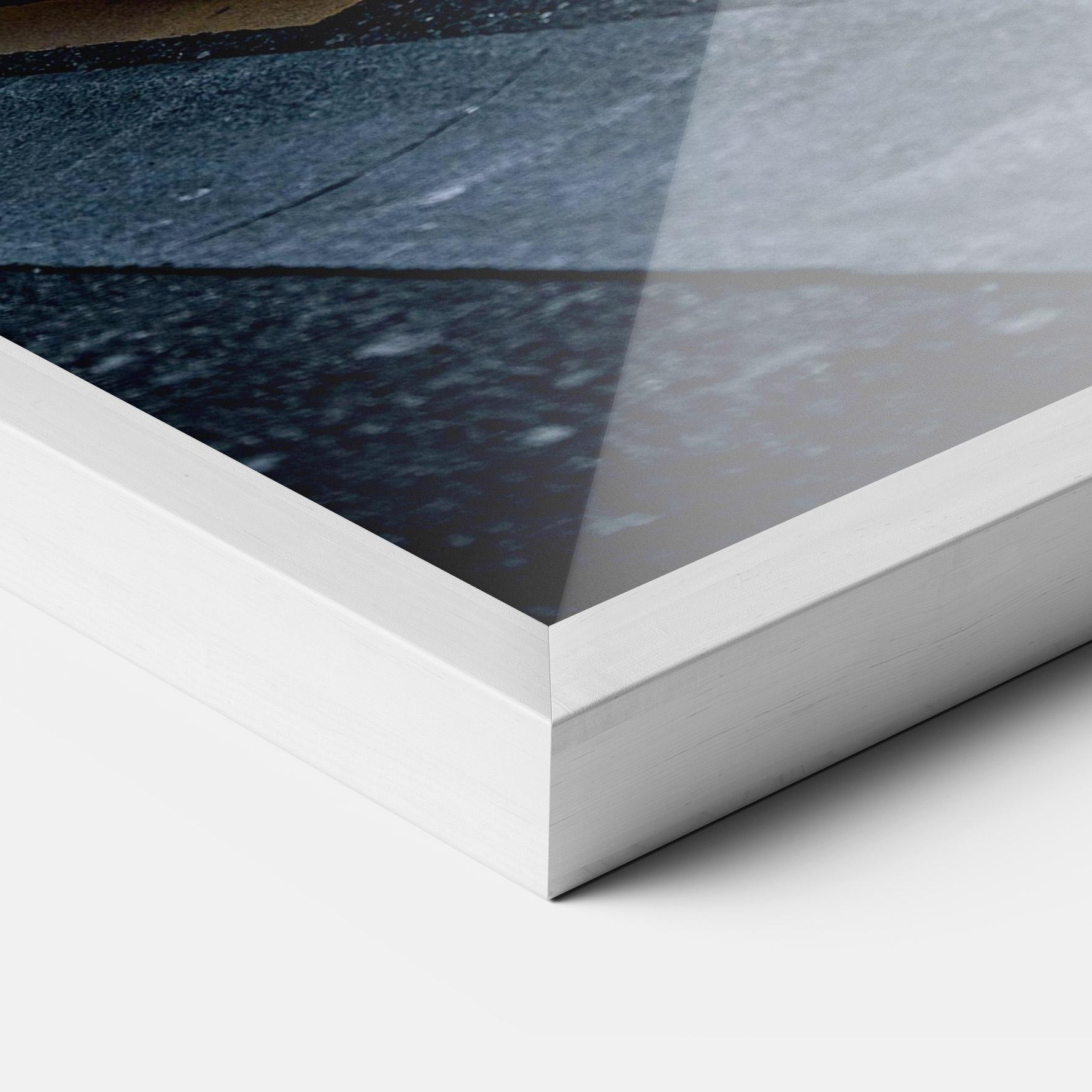 Poster Înrămat Vintage White Car mockup 3