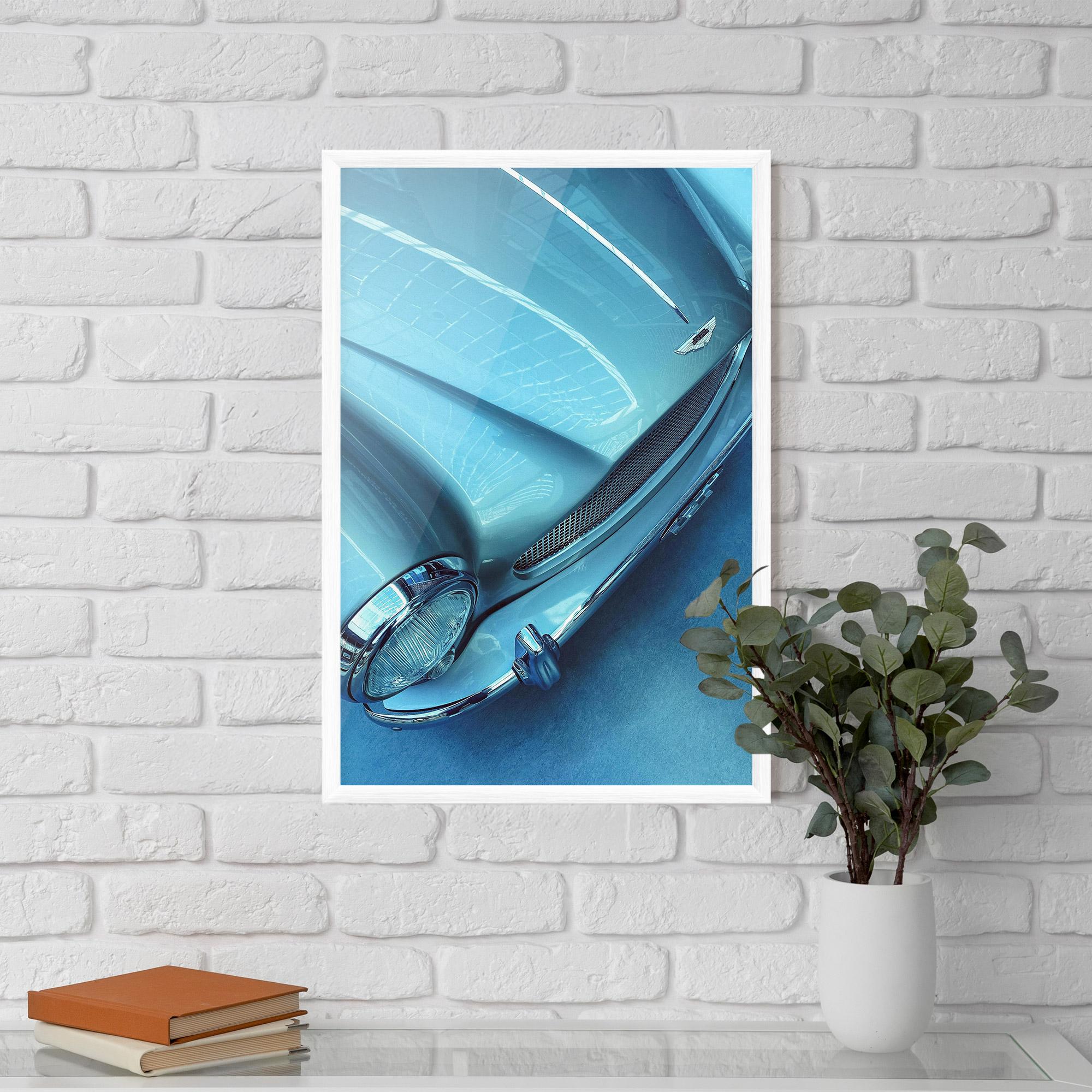 Poster Înrămat Blue Light Car mockup 5