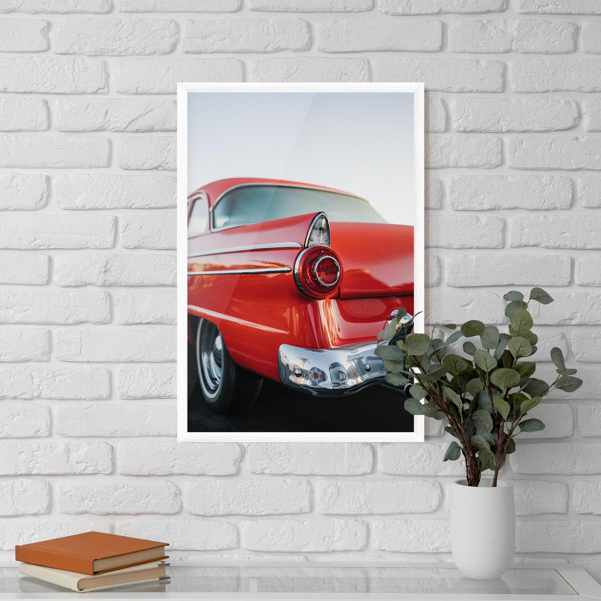 Poster Înrămat Car Classic Red mockup 5