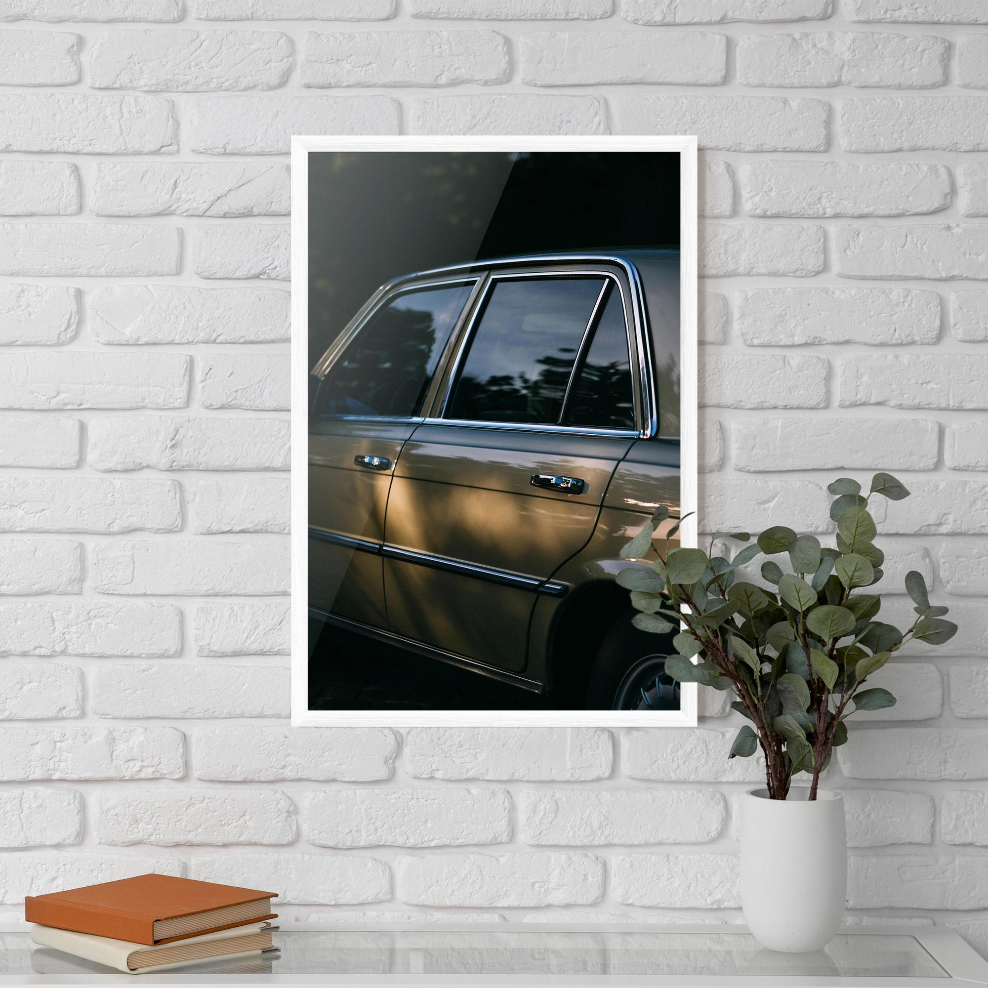 Poster Înrămat Cream Old Car mockup 5