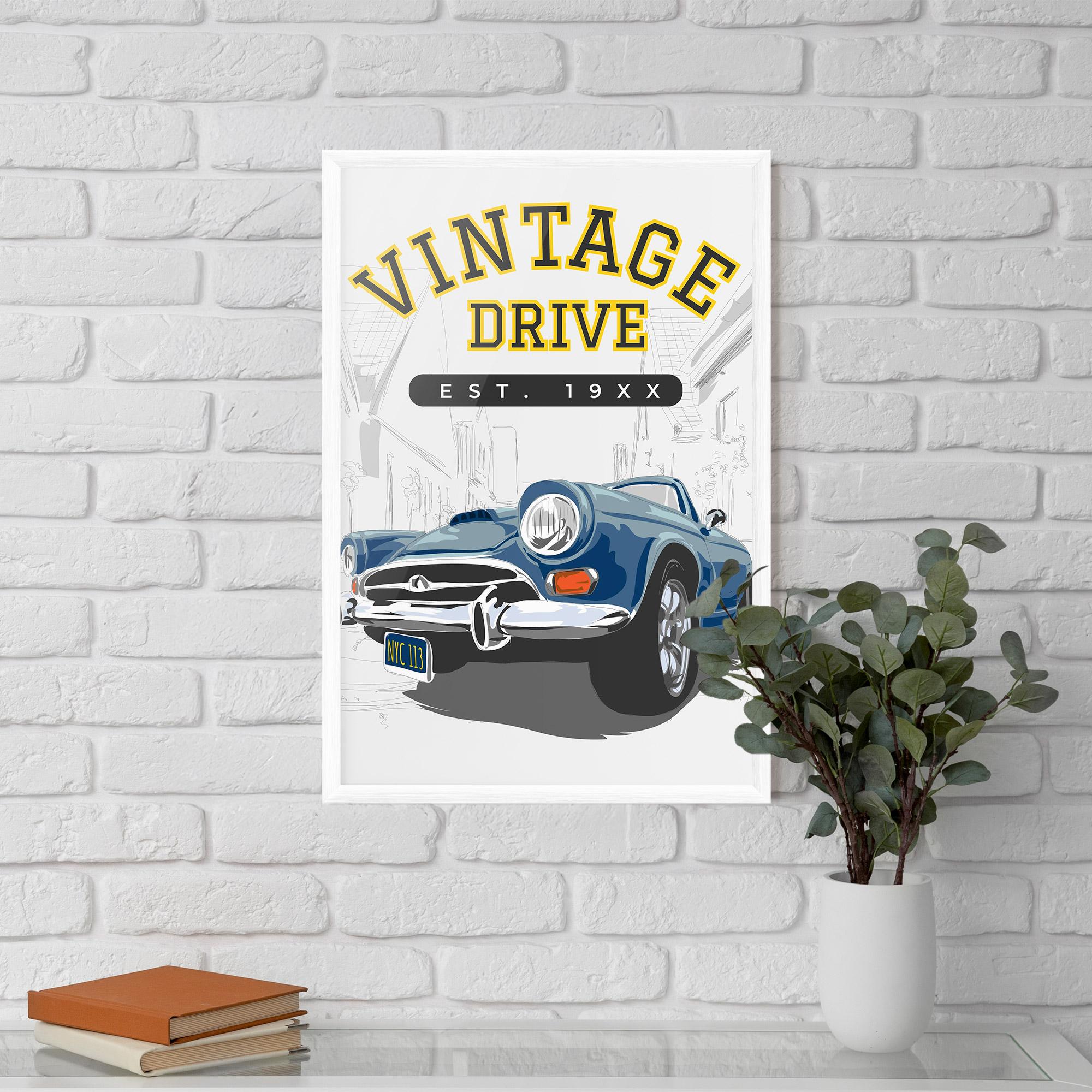Poster Înrămat Vintage Drive mockup 5