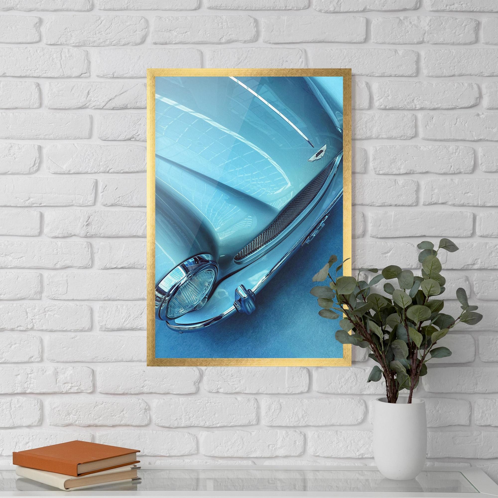 Poster Înrămat Blue Light Car mockup 5