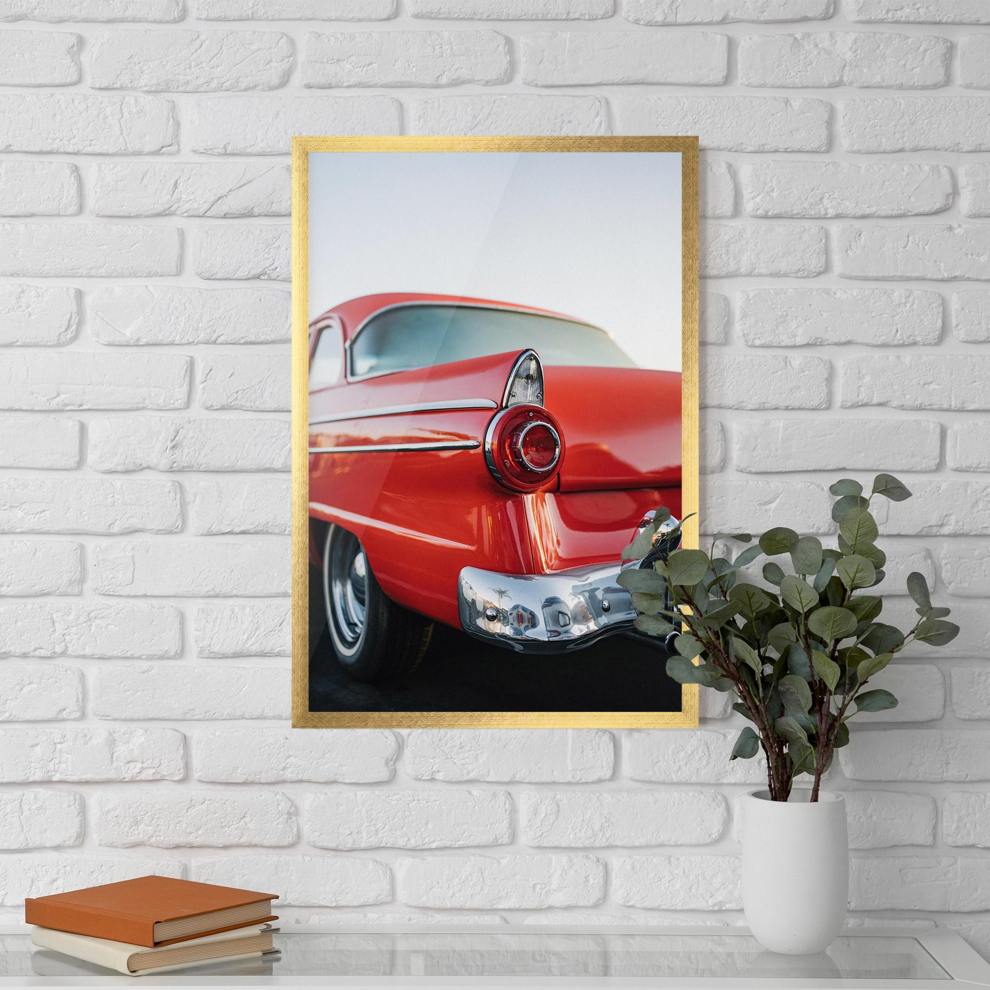 Poster Înrămat Car Classic Red mockup 5