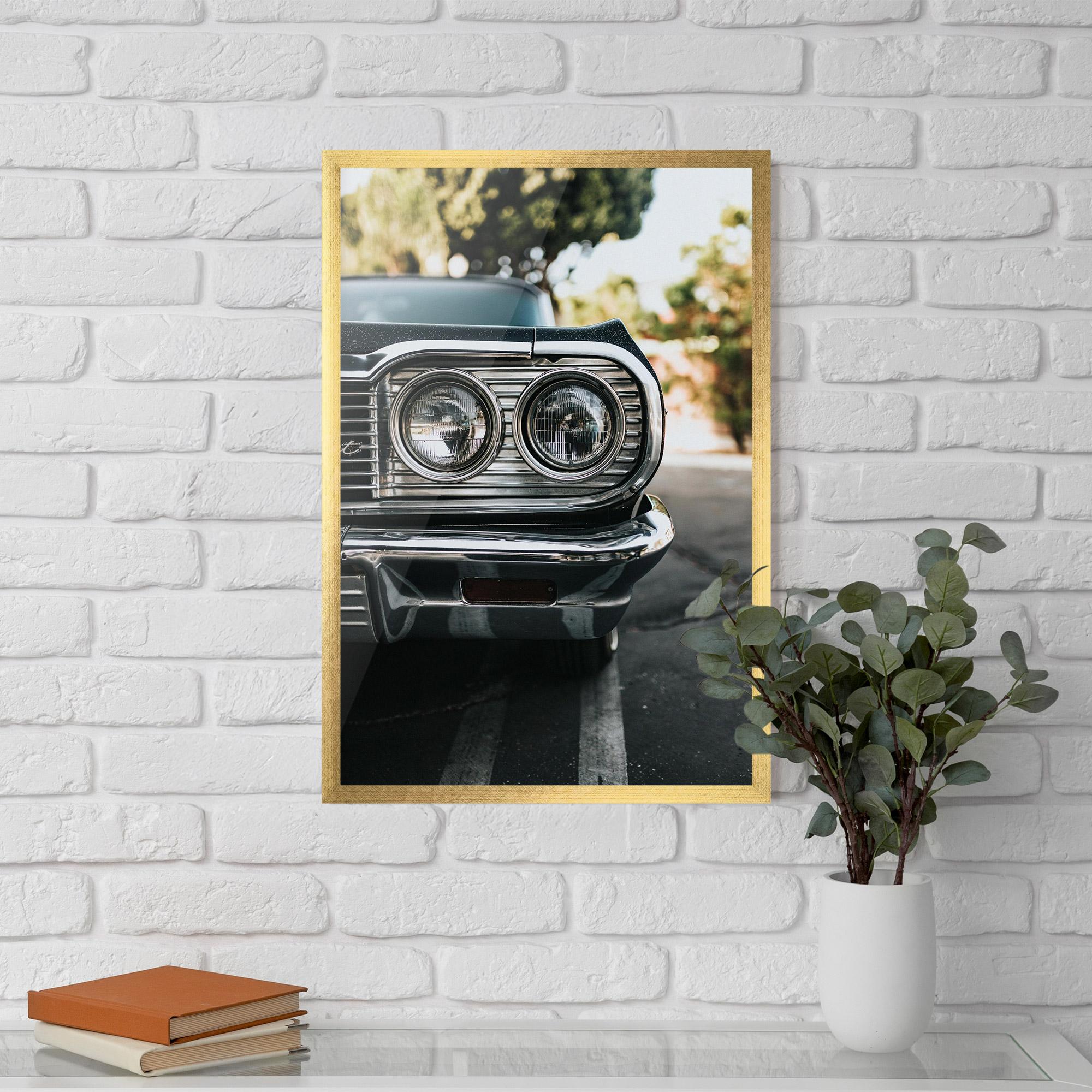 Poster Înrămat Classic Blue Car mockup 5