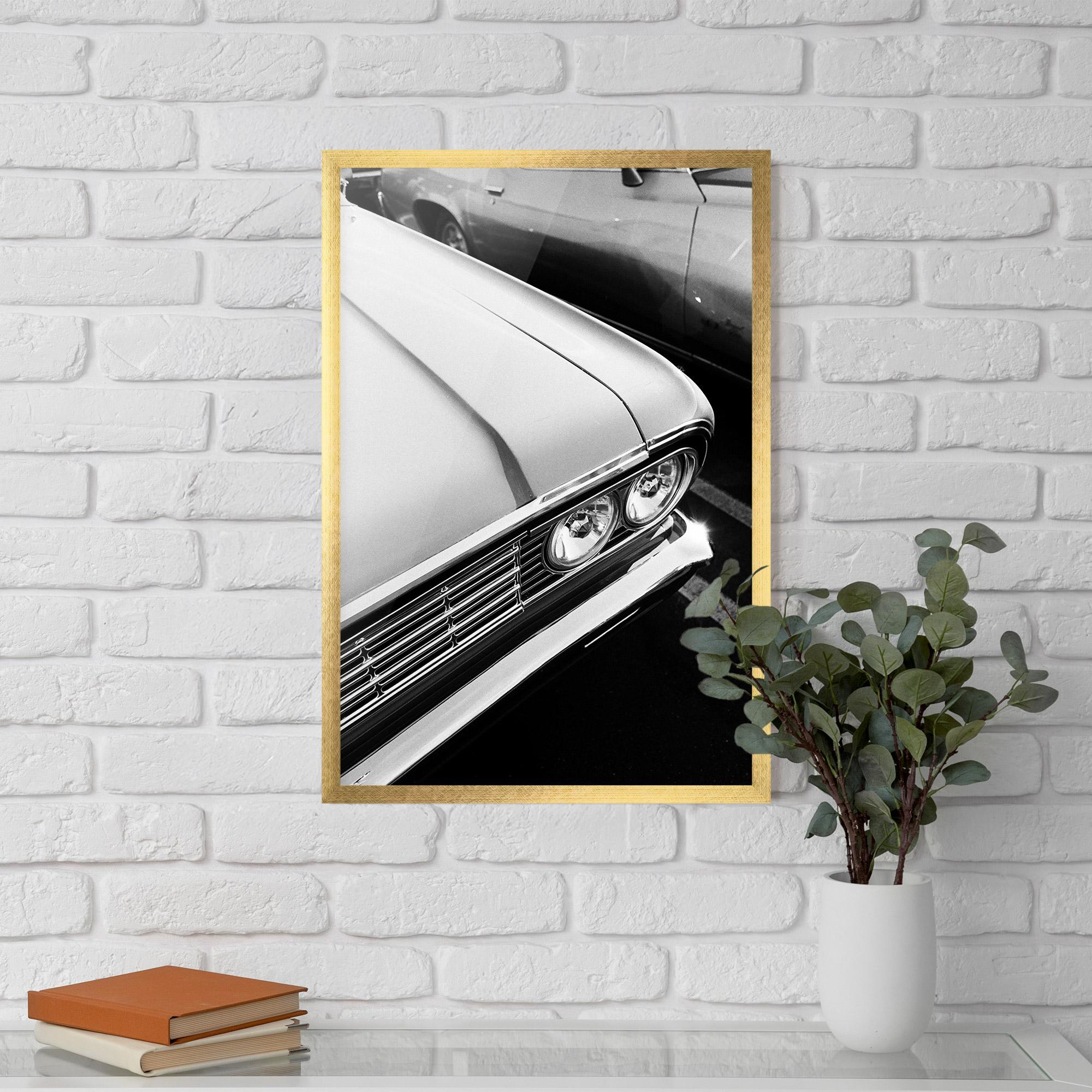 Poster Înrămat Grey Vintage Car mockup 5