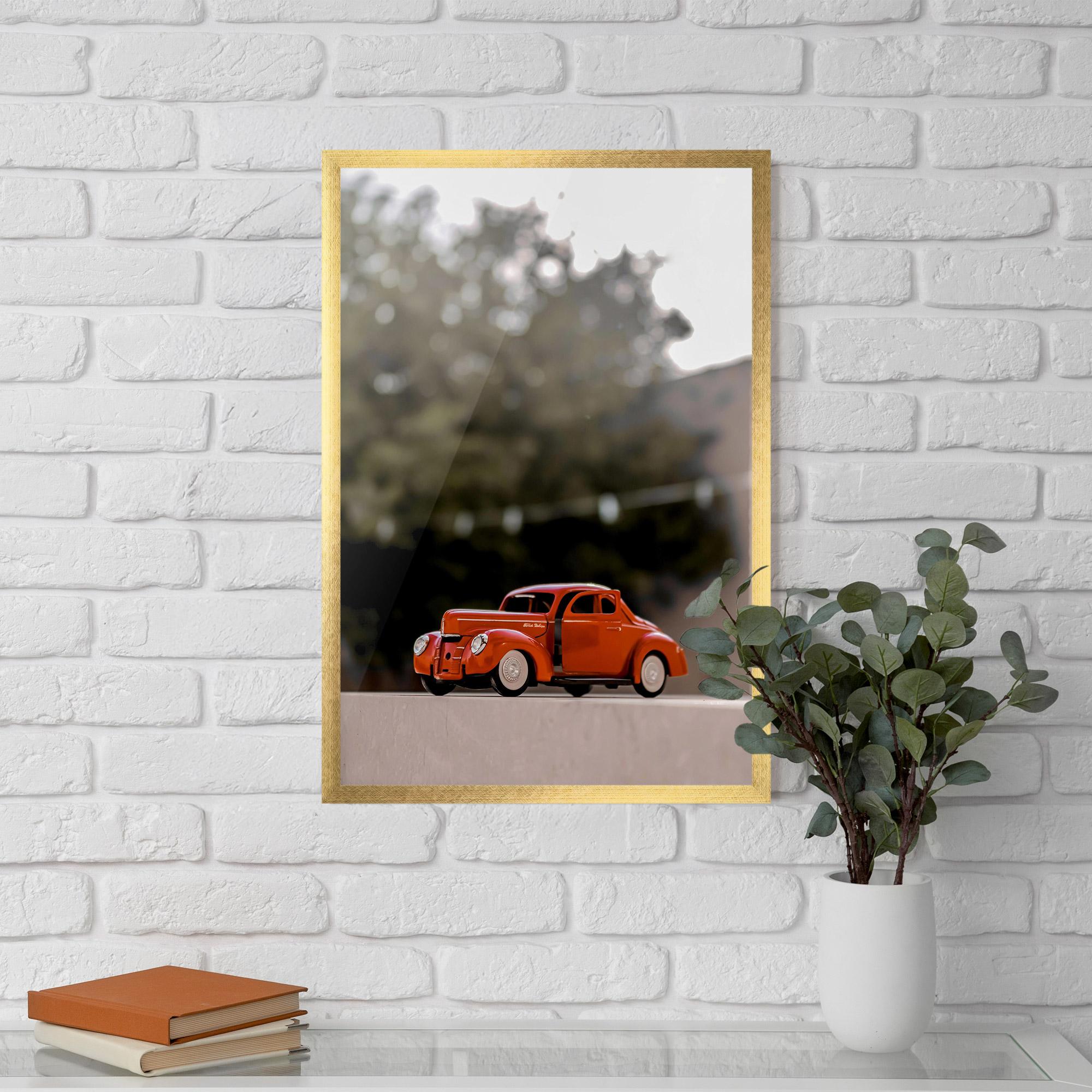 Poster Înrămat Orange Toy Car mockup 5