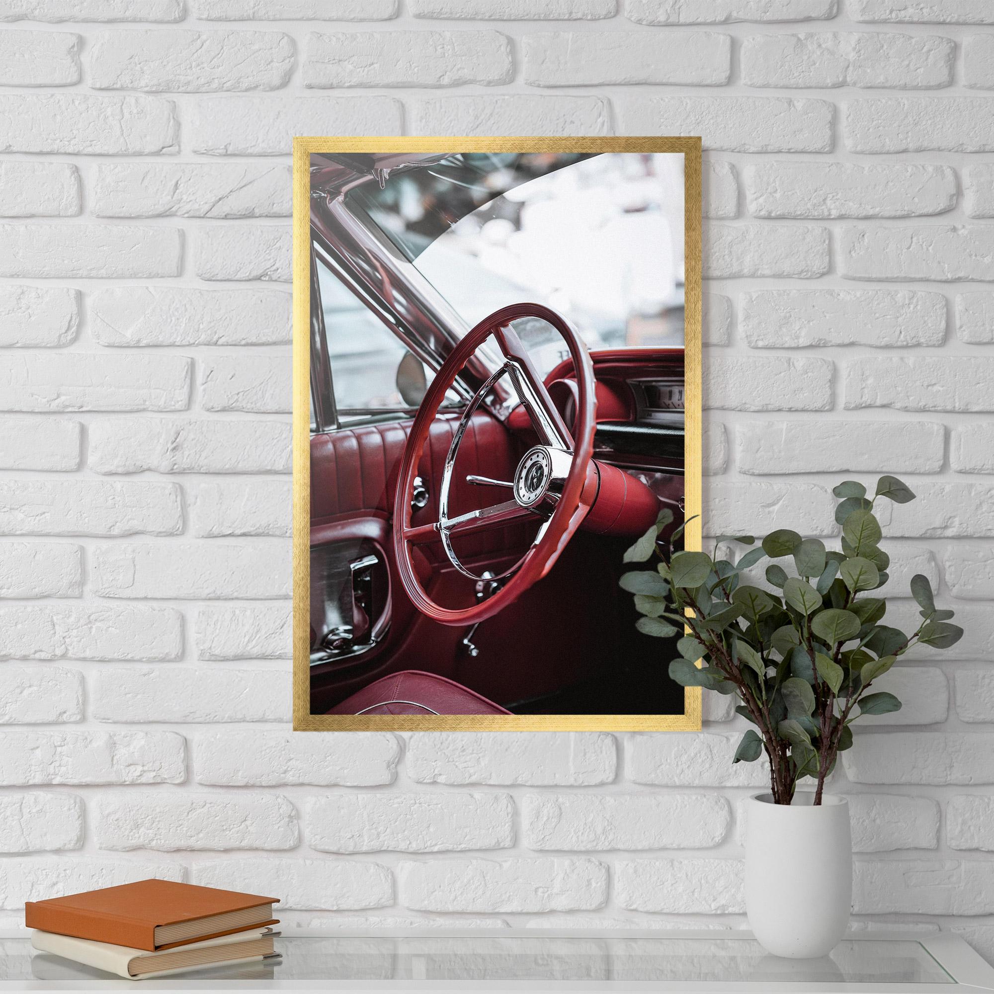 Poster Înrămat Red Steering Wheel mockup 5