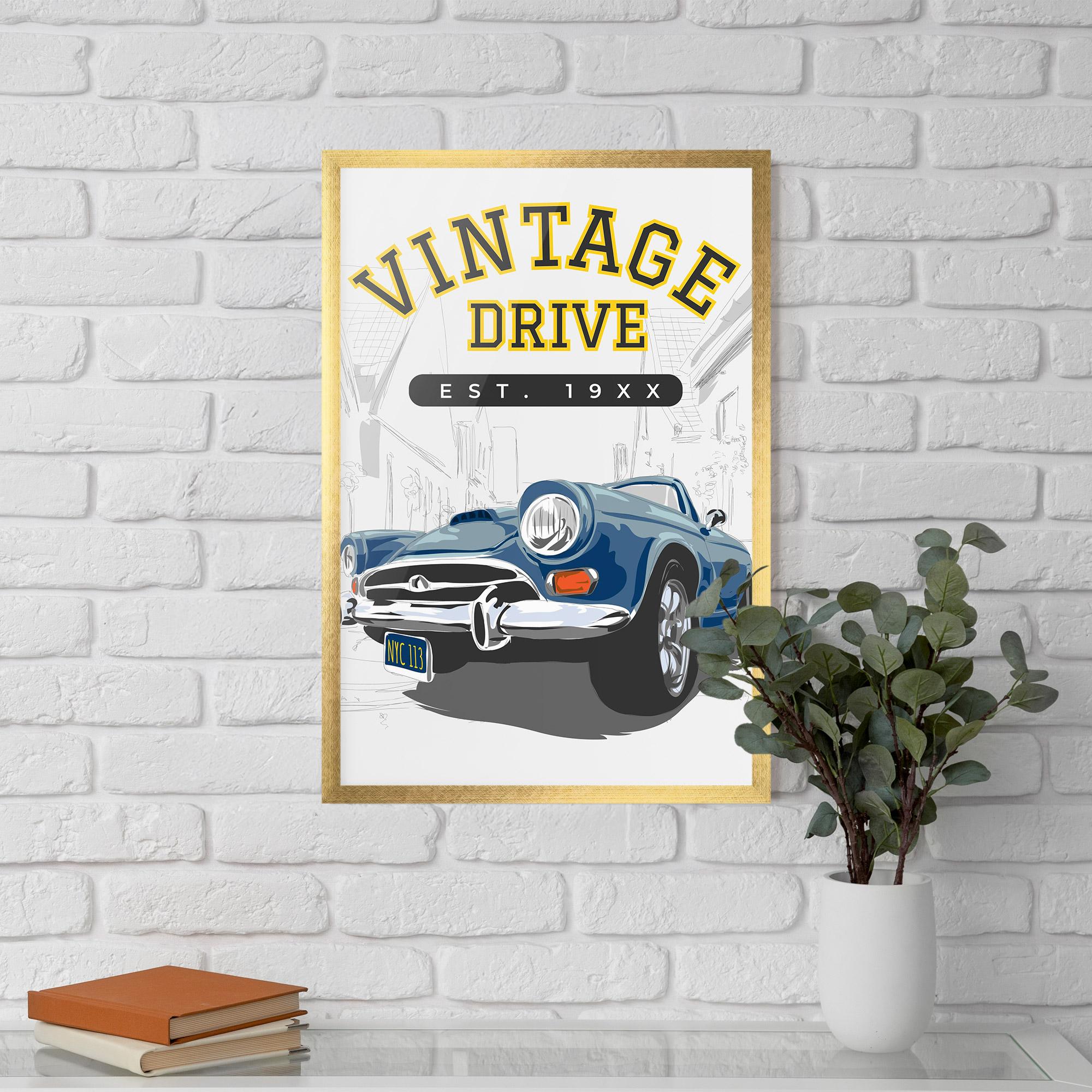 Poster Înrămat Vintage Drive mockup 5