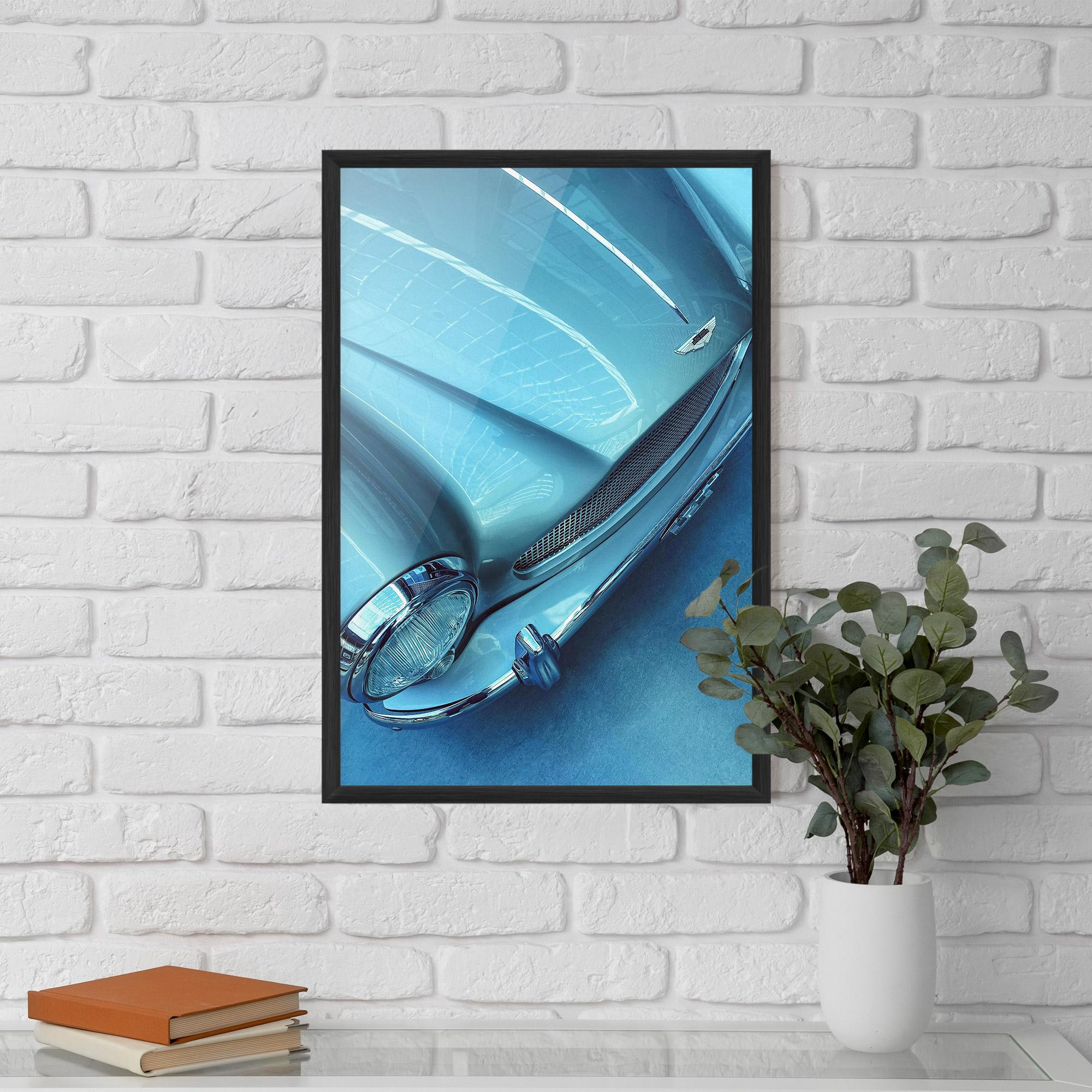 Poster Înrămat Blue Light Car mockup 5