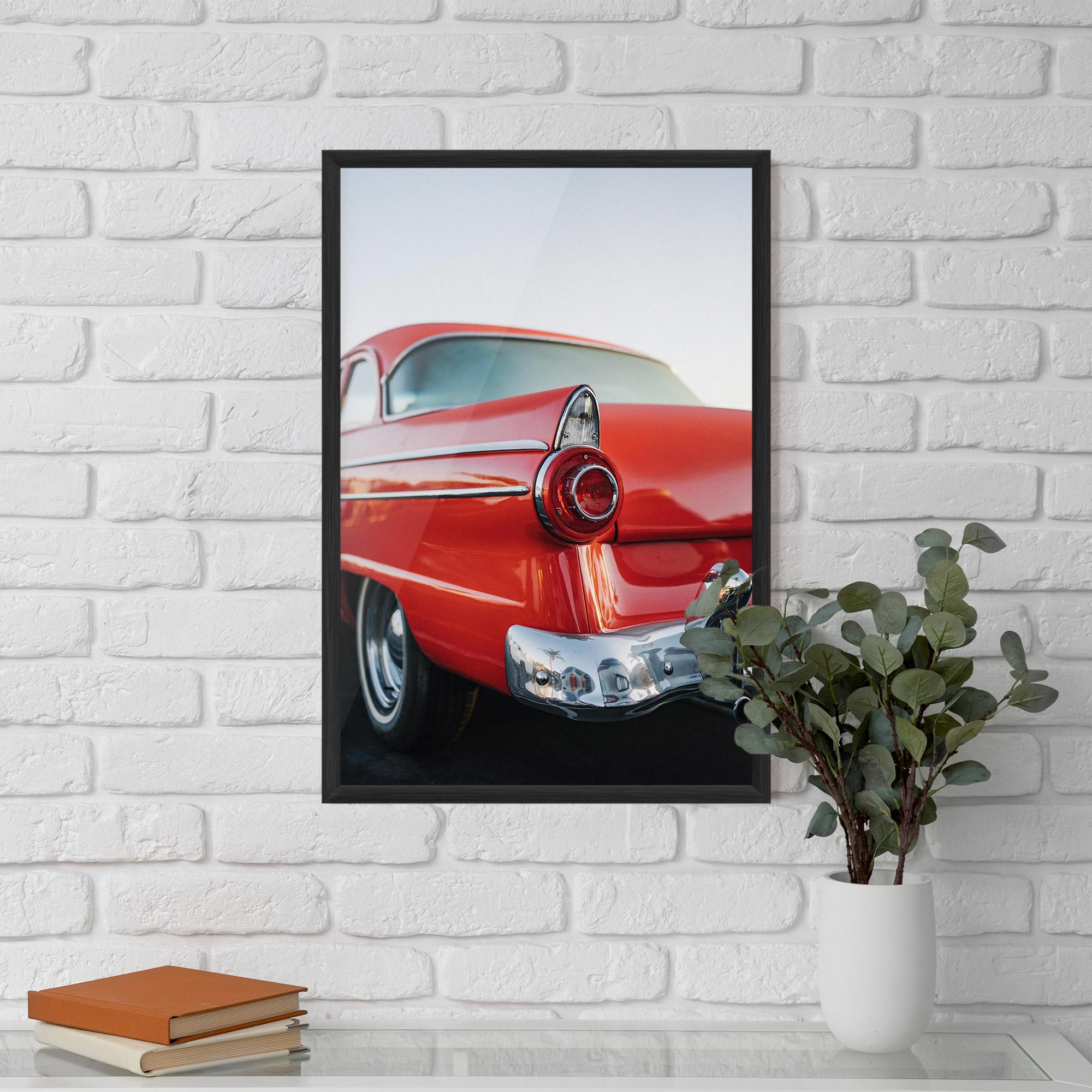 Poster Înrămat Car Classic Red mockup 5