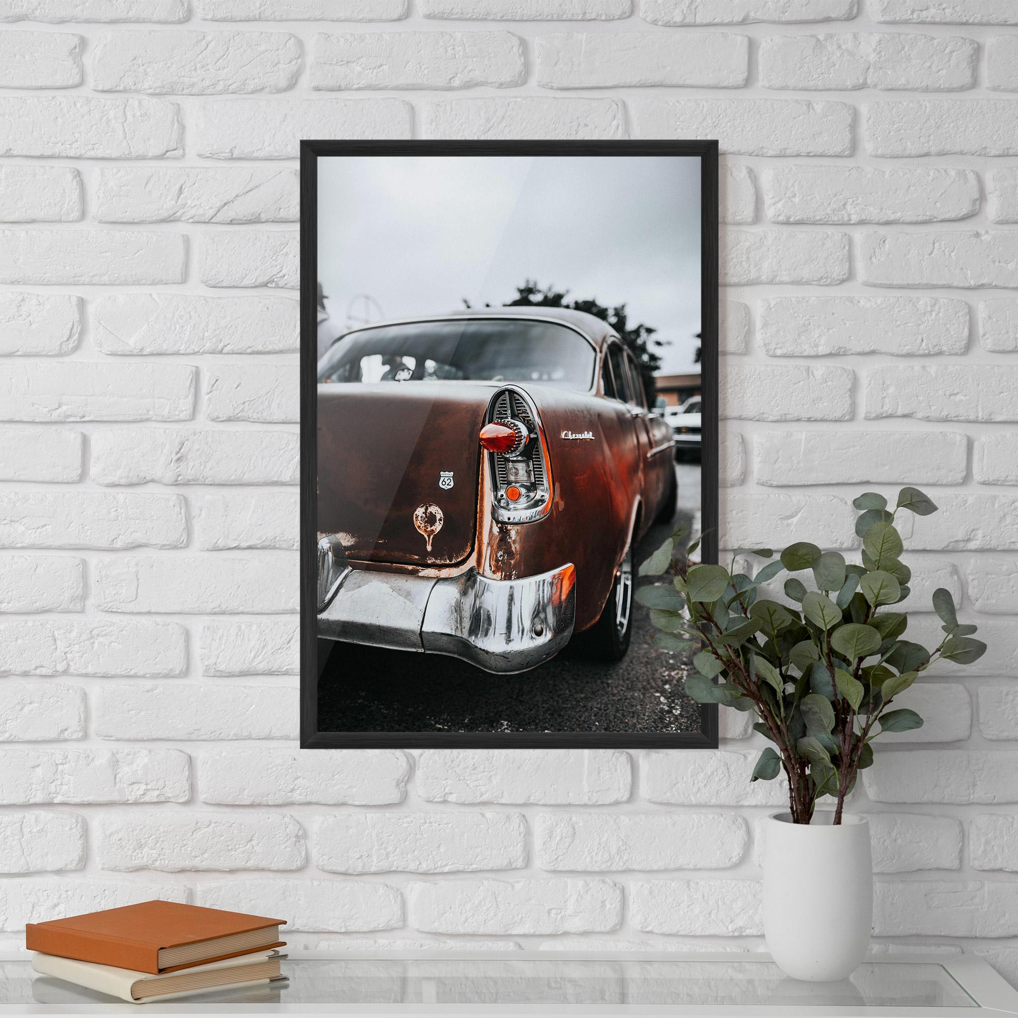 Poster Înrămat Car Old Brown mockup 5