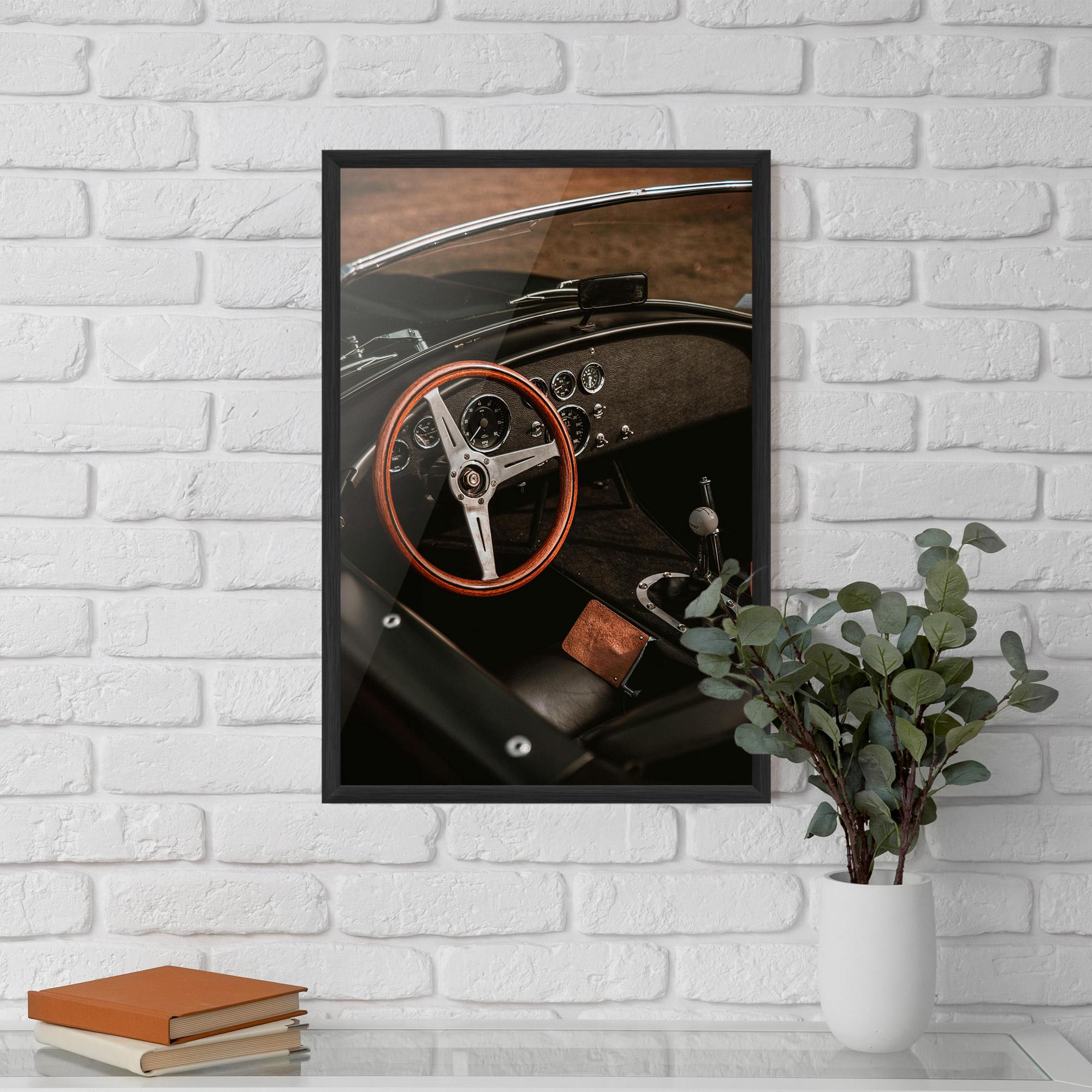 Poster Înrămat Orange Steering Wheel mockup 5