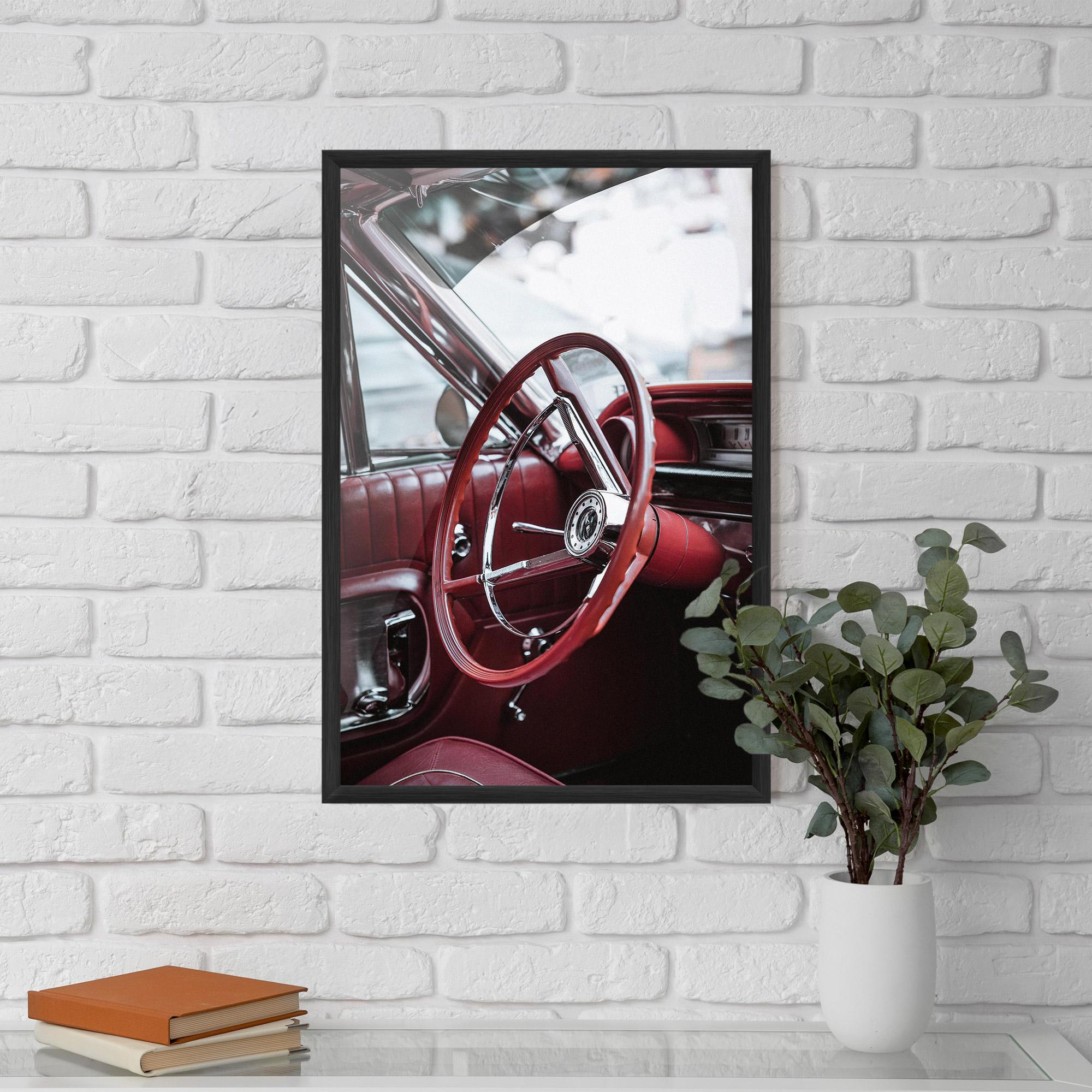 Poster Înrămat Red Steering Wheel mockup 5