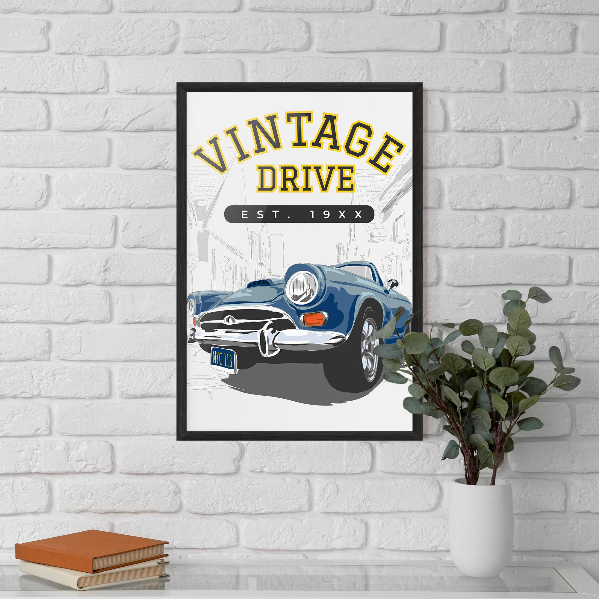 Poster Înrămat Vintage Drive mockup 5