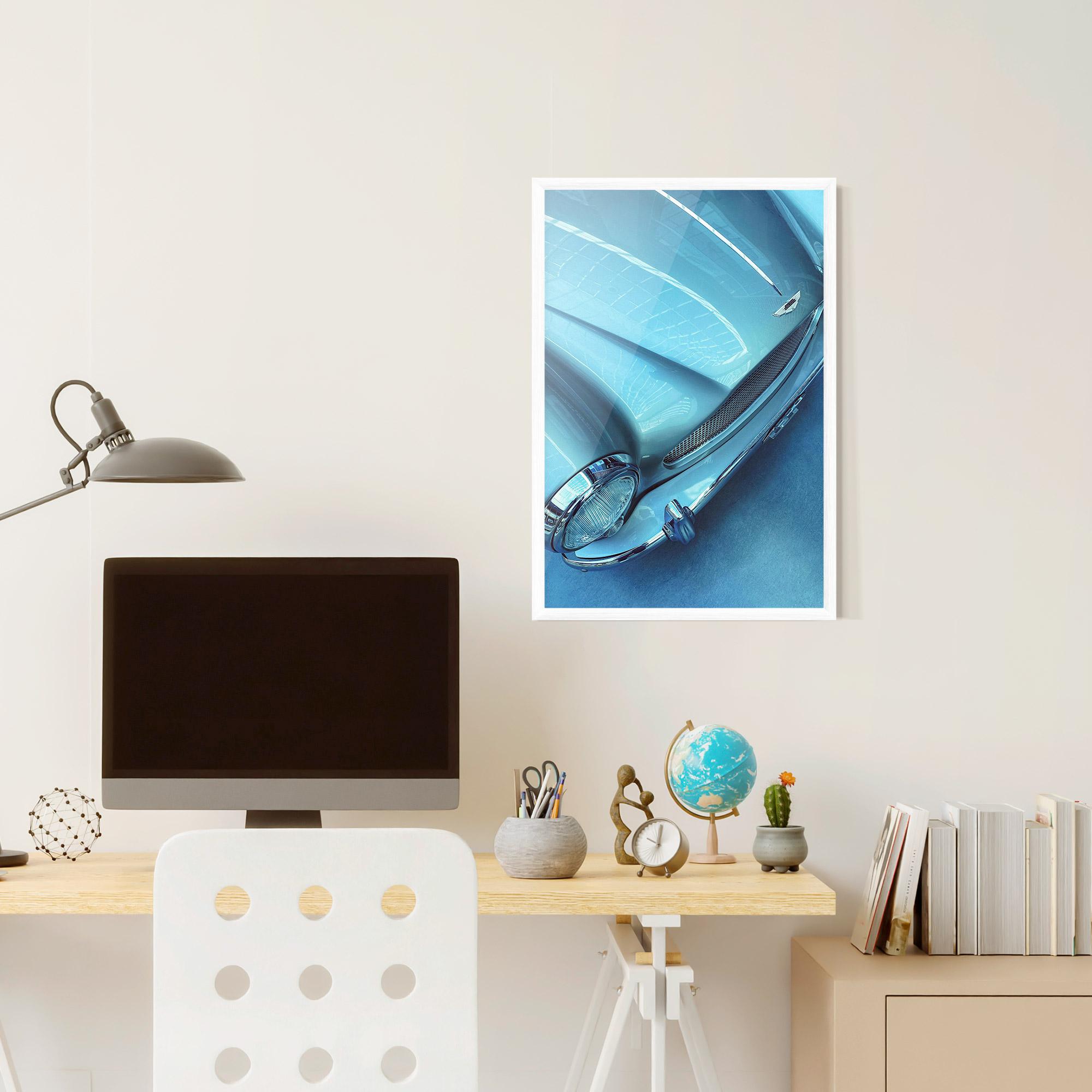 Poster Înrămat Blue Light Car mockup 6