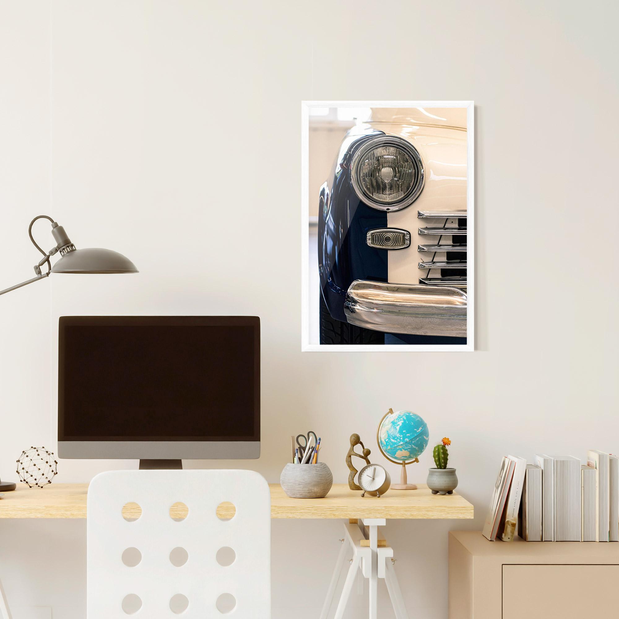 Poster Înrămat Blue White Car mockup 6