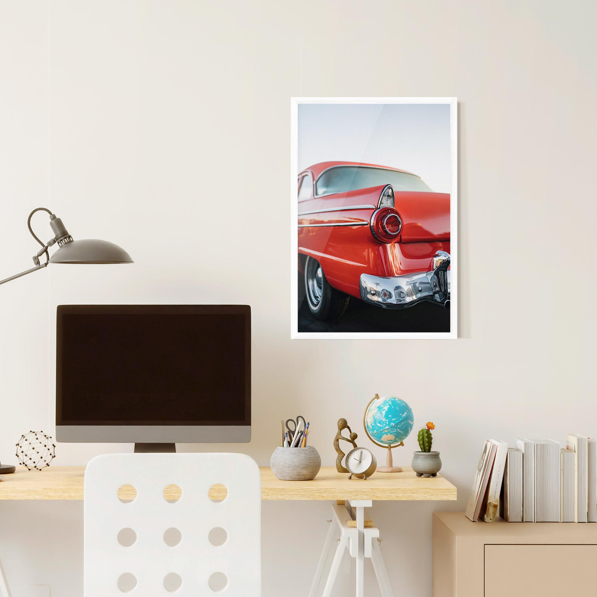 Poster Înrămat Car Classic Red mockup 6