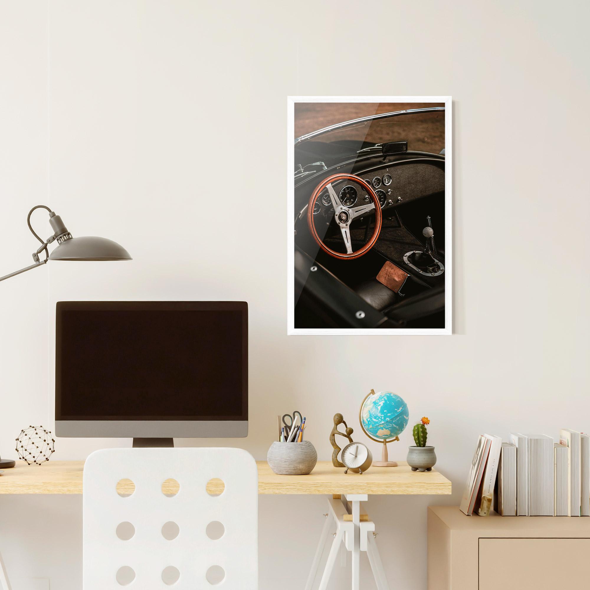 Poster Înrămat Orange Steering Wheel mockup 6