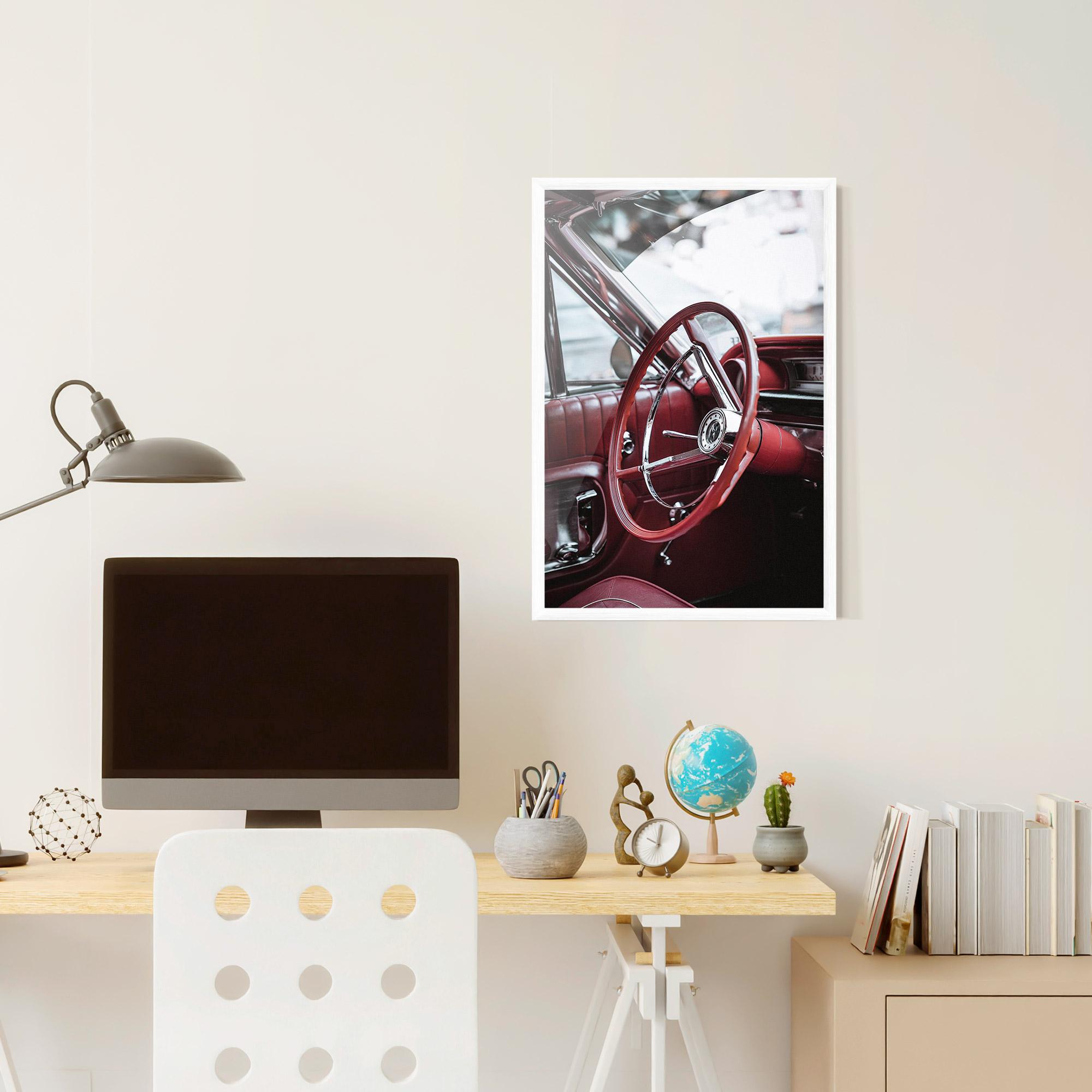 Poster Înrămat Red Steering Wheel mockup 6