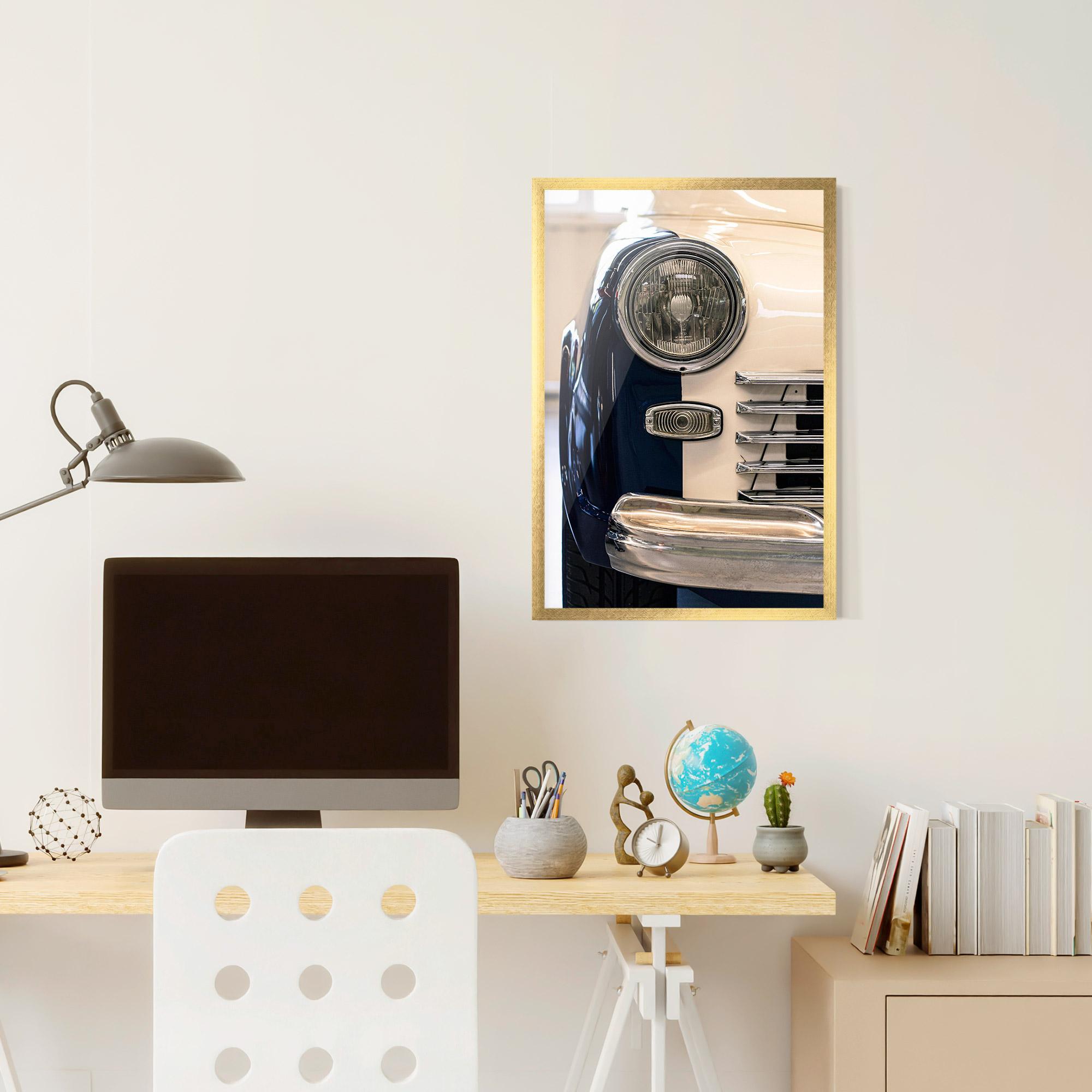 Poster Înrămat Blue White Car mockup 6