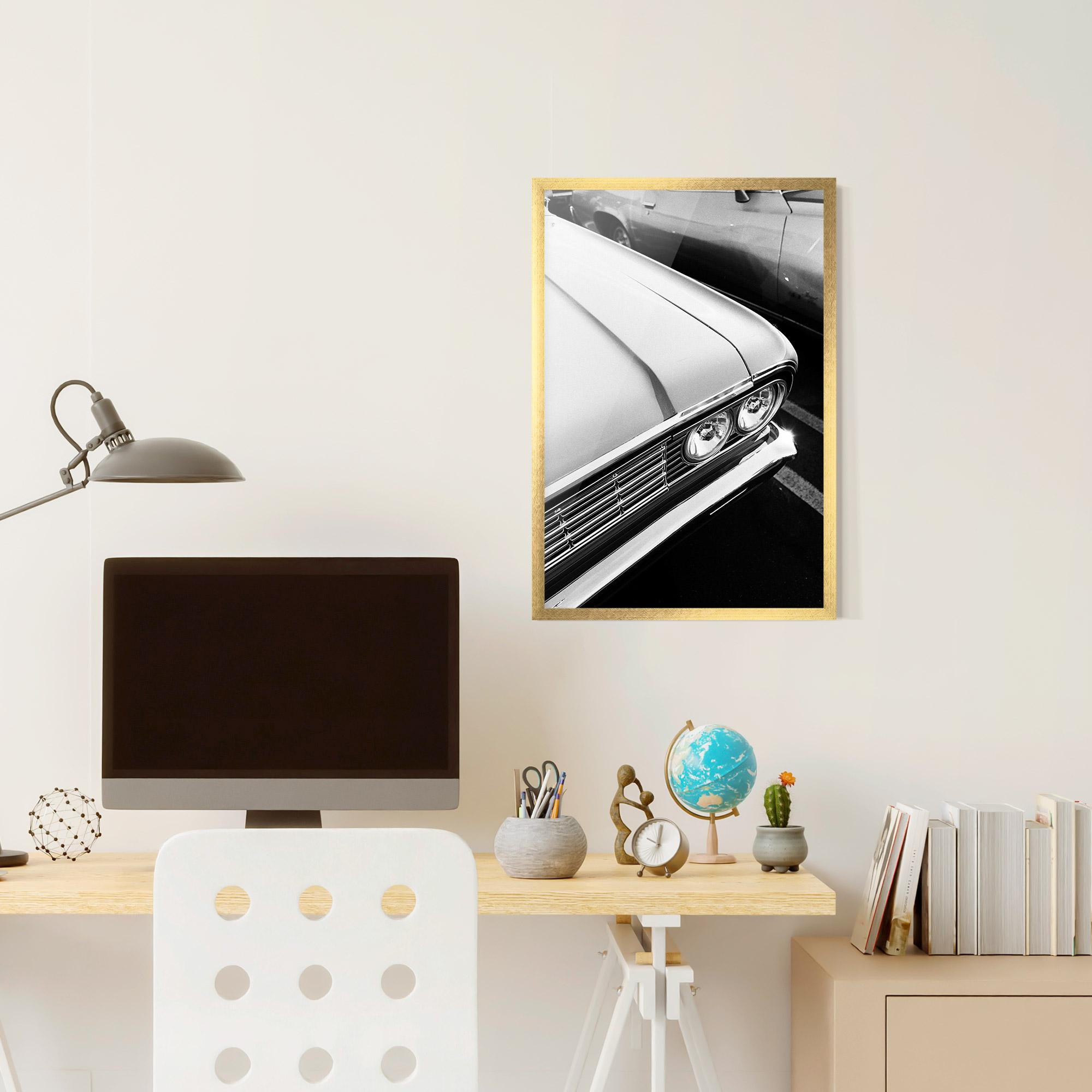 Poster Înrămat Grey Vintage Car mockup 6