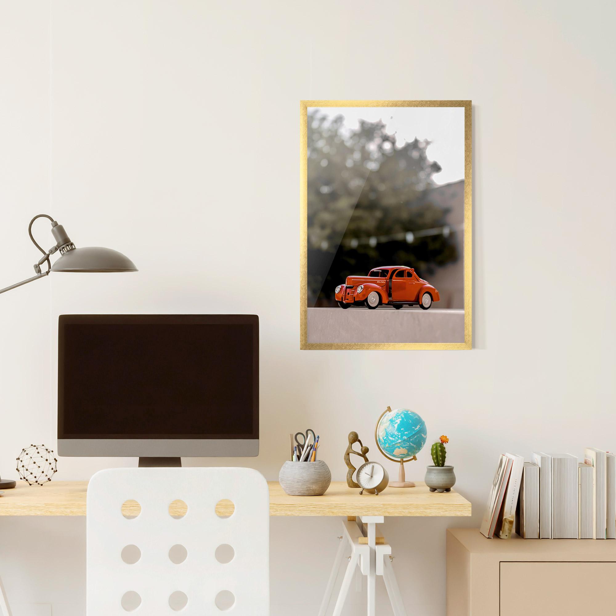Poster Înrămat Orange Toy Car mockup 6
