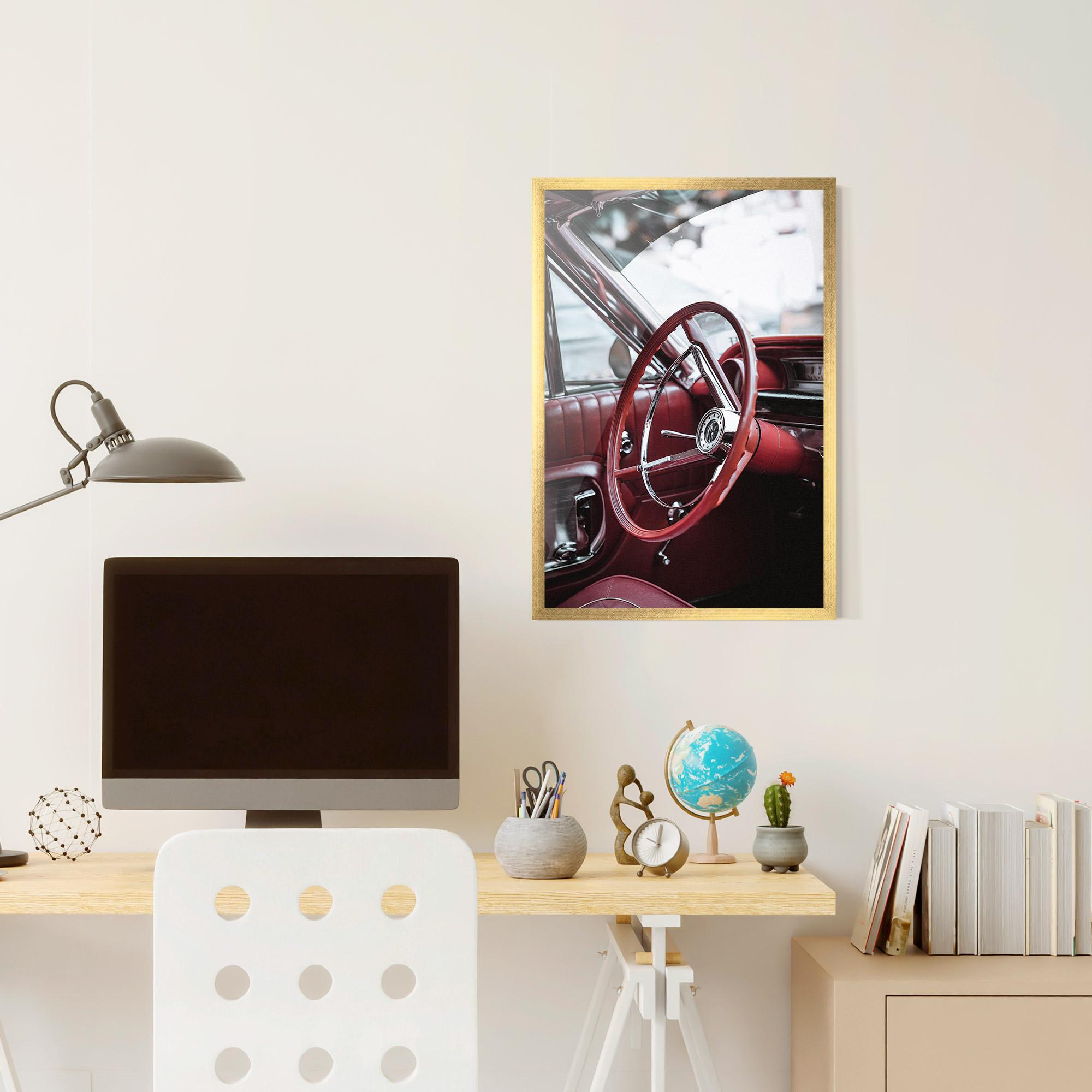 Poster Înrămat Red Steering Wheel mockup 6