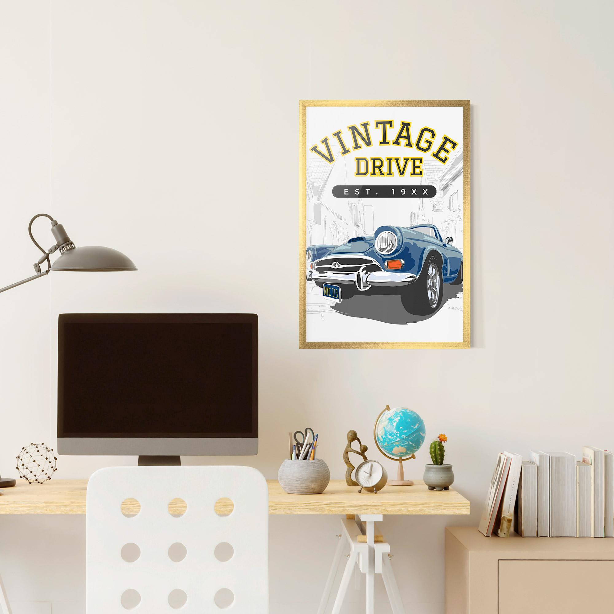 Poster Înrămat Vintage Drive mockup 6