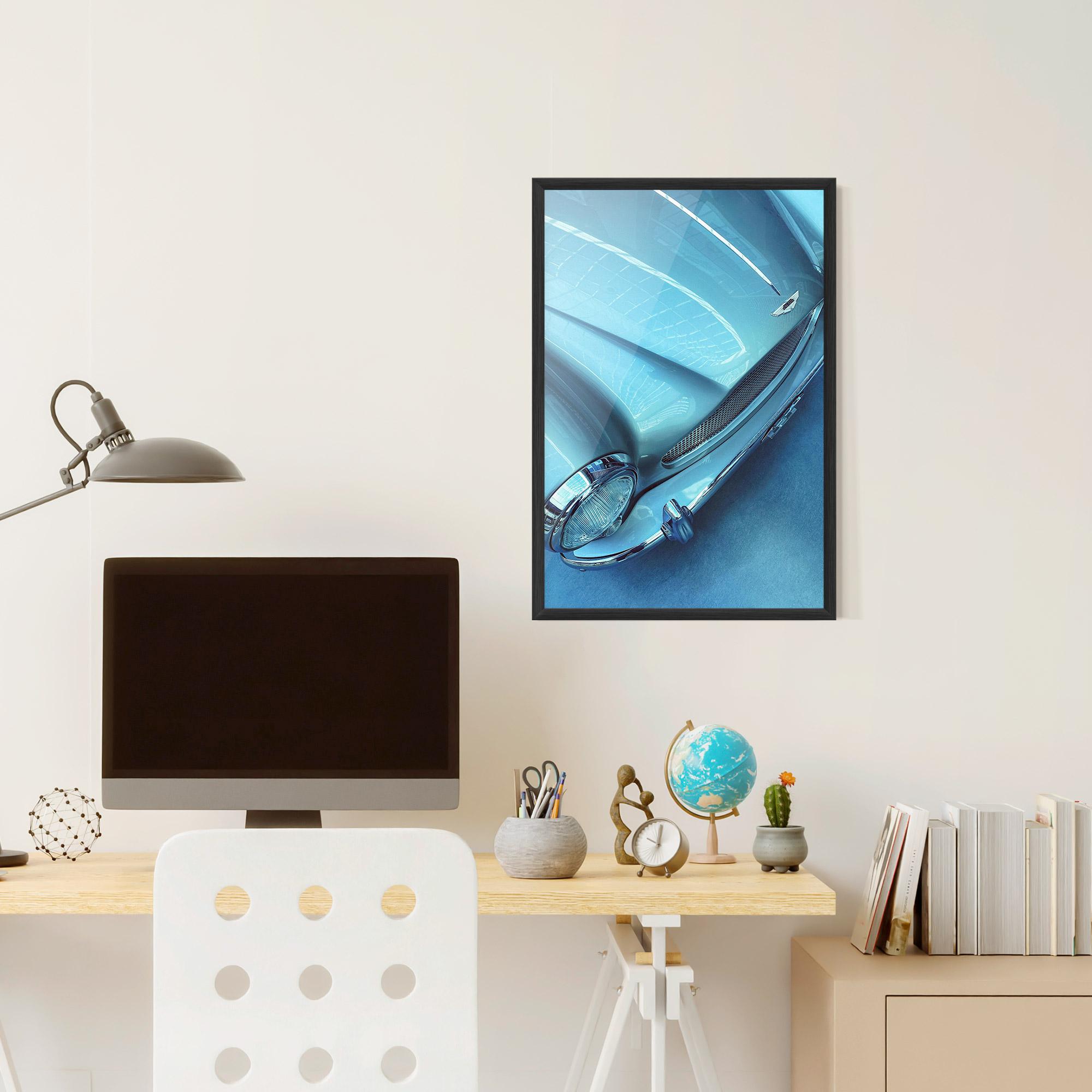 Poster Înrămat Blue Light Car mockup 6