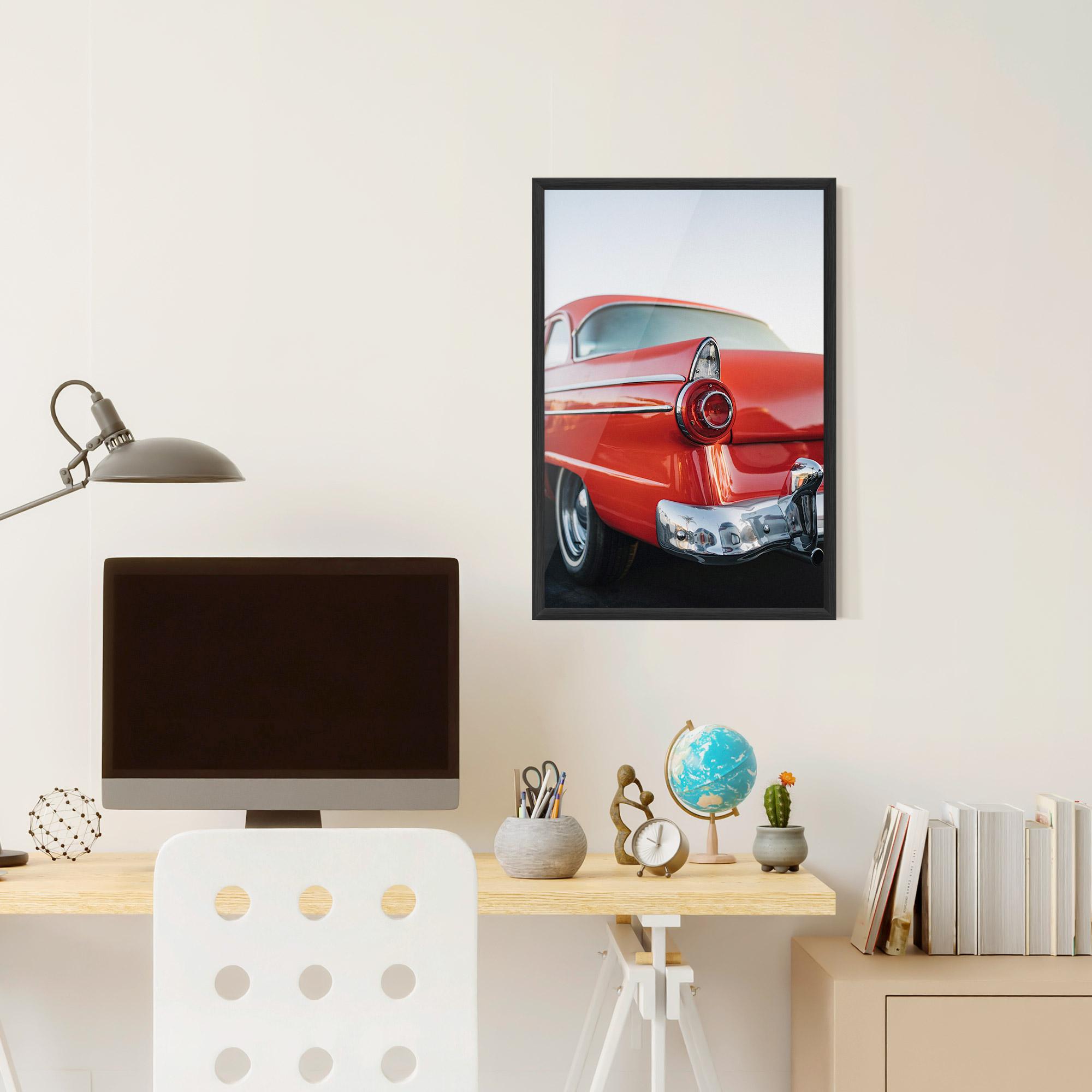 Poster Înrămat Car Classic Red mockup 6